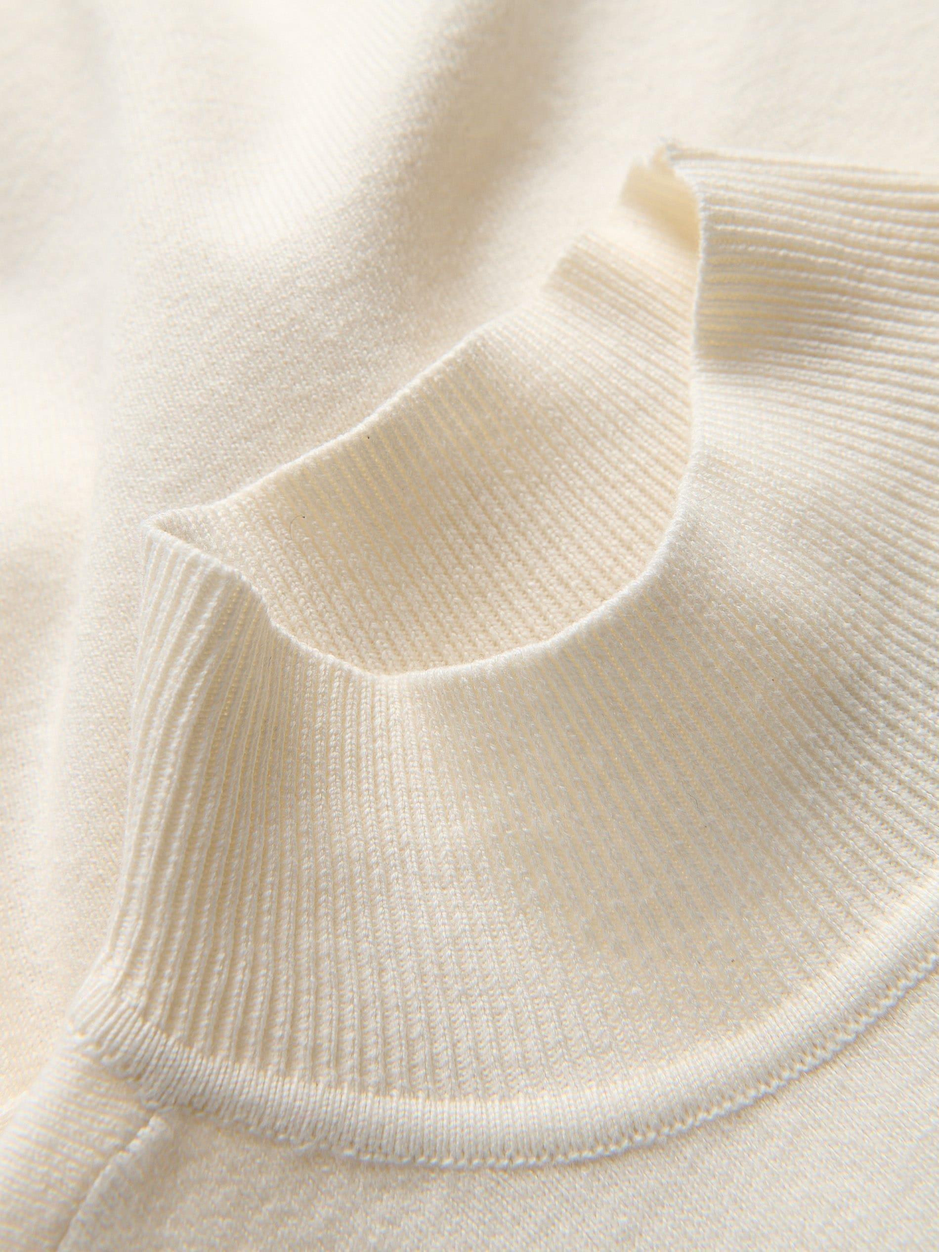 Beige Jersey Top With Tie Detail, Ivory, large image number 5