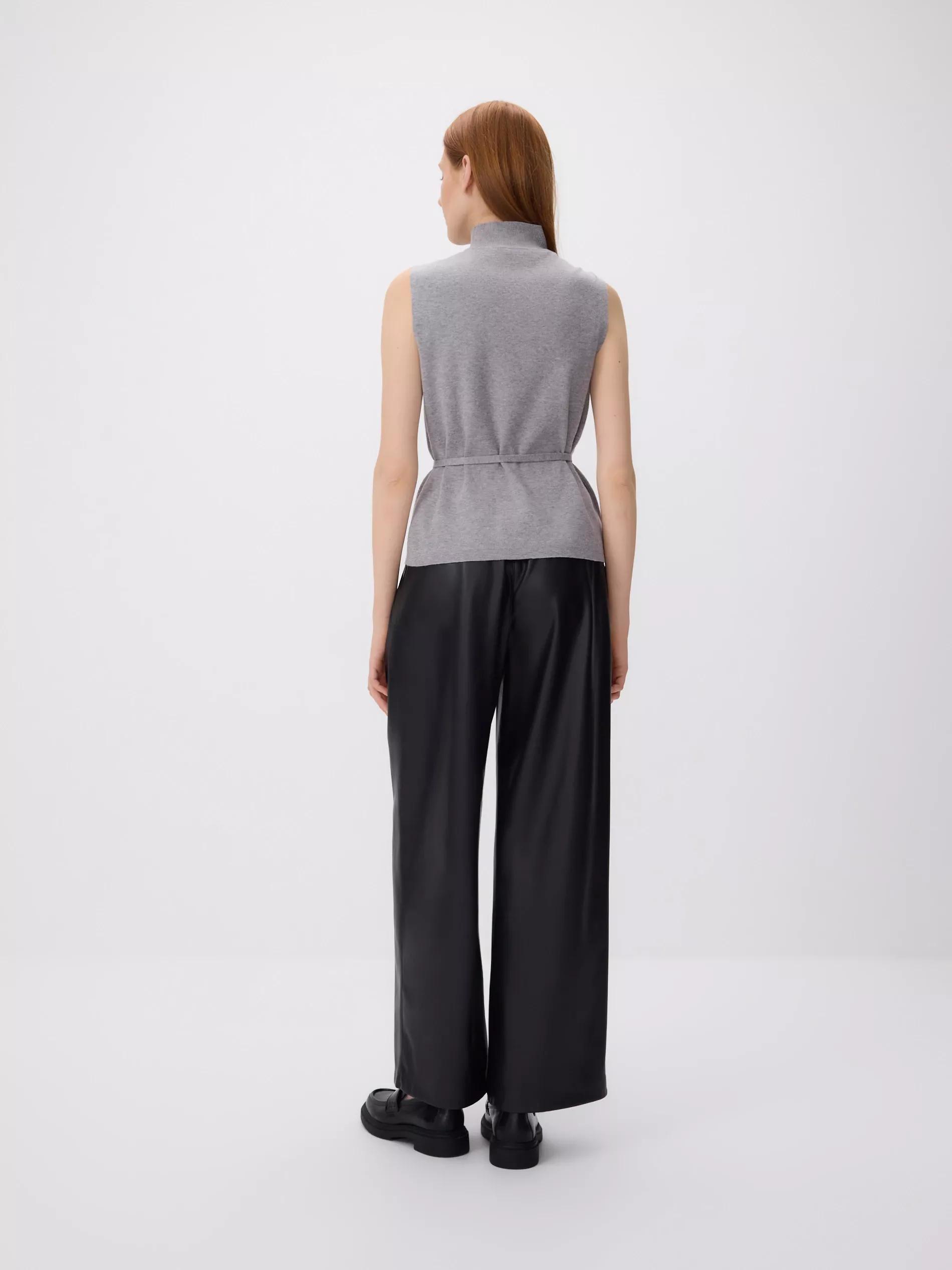 Grey Jersey Top With Tie Detail, Light grey, large image number 1