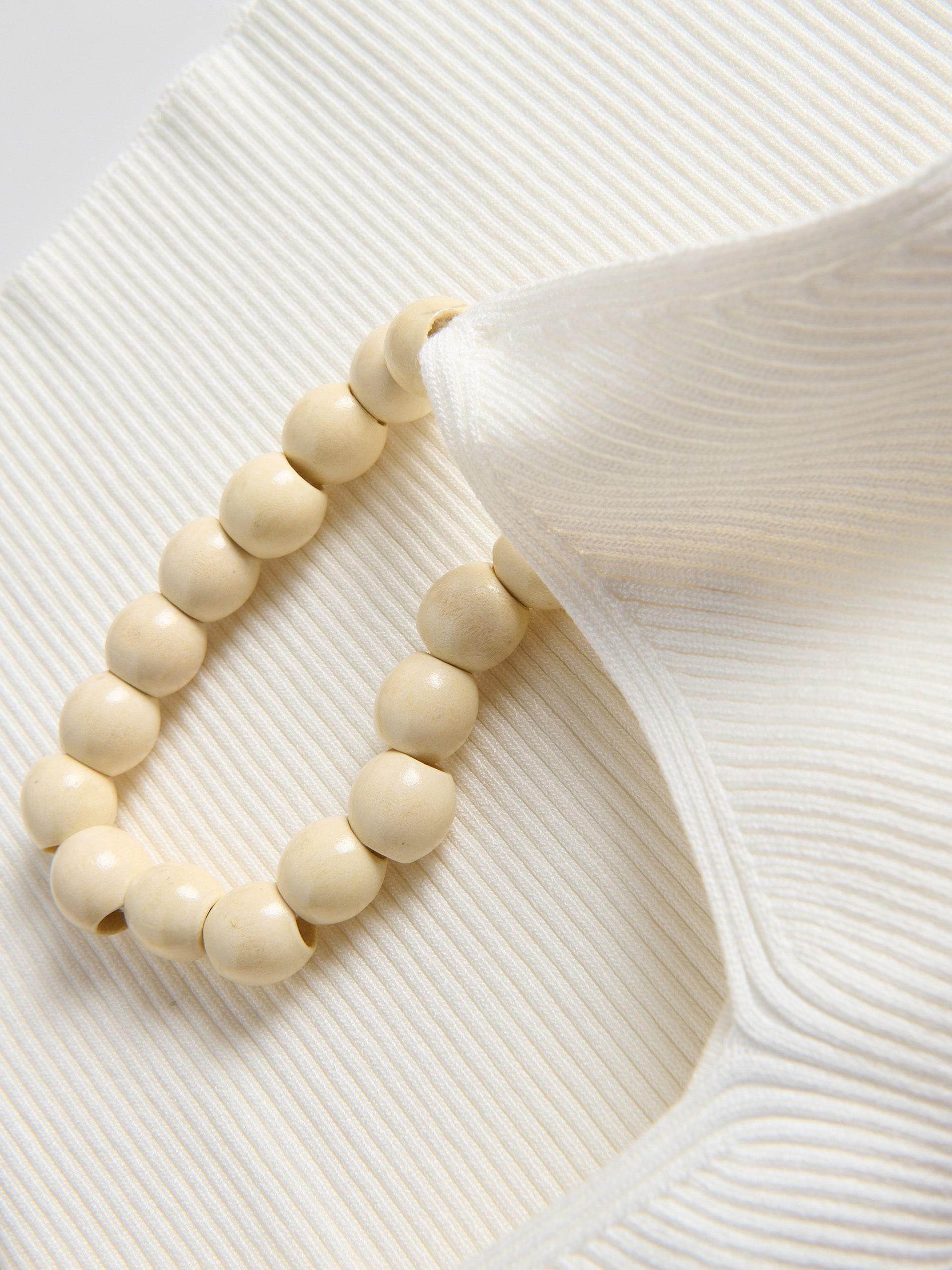 Cream Top With Ornamental Straps, Ivory, large image number 5