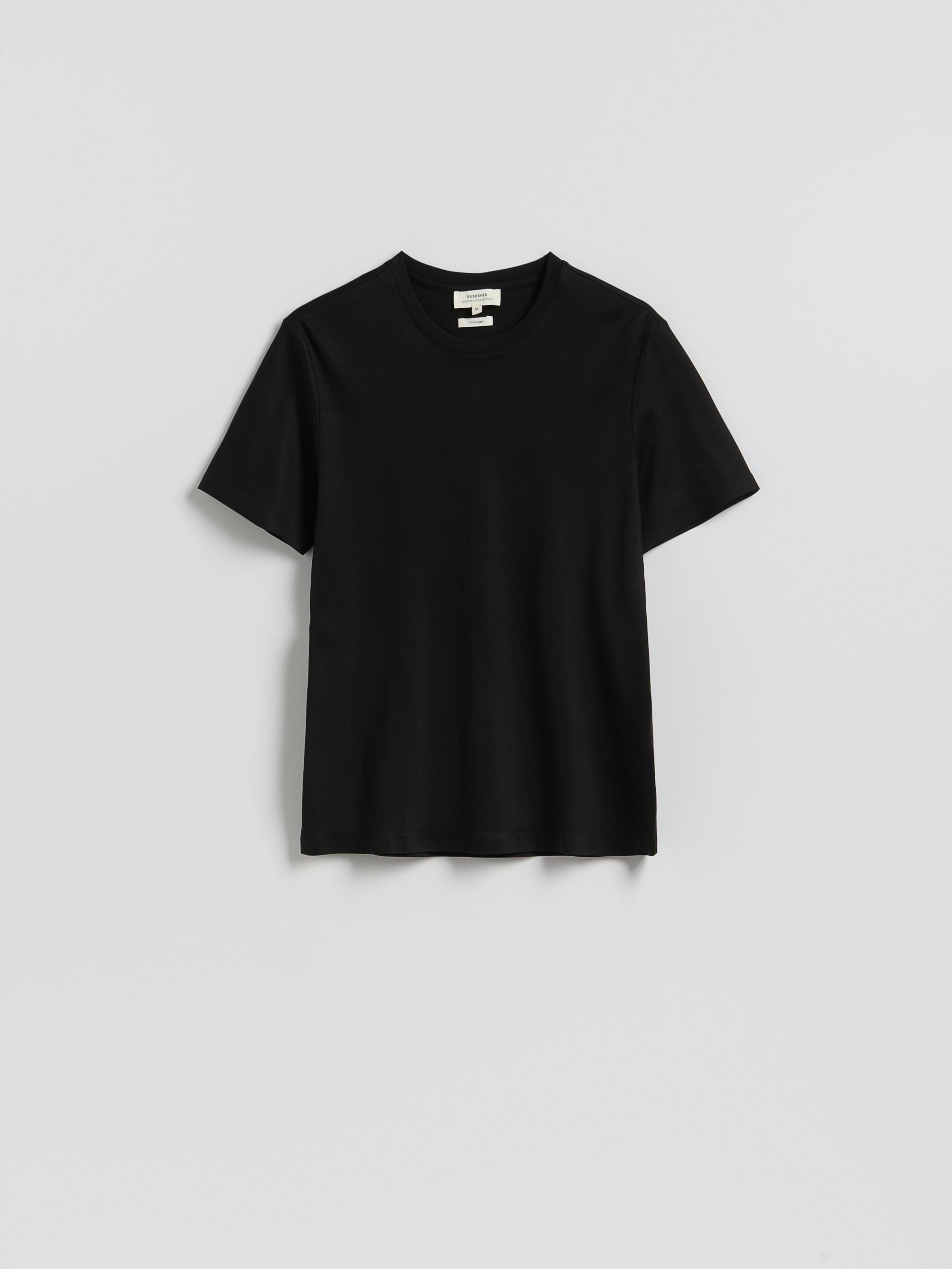 Black Regular Fit T-Shirt With Lyocell, Black, large image number 0