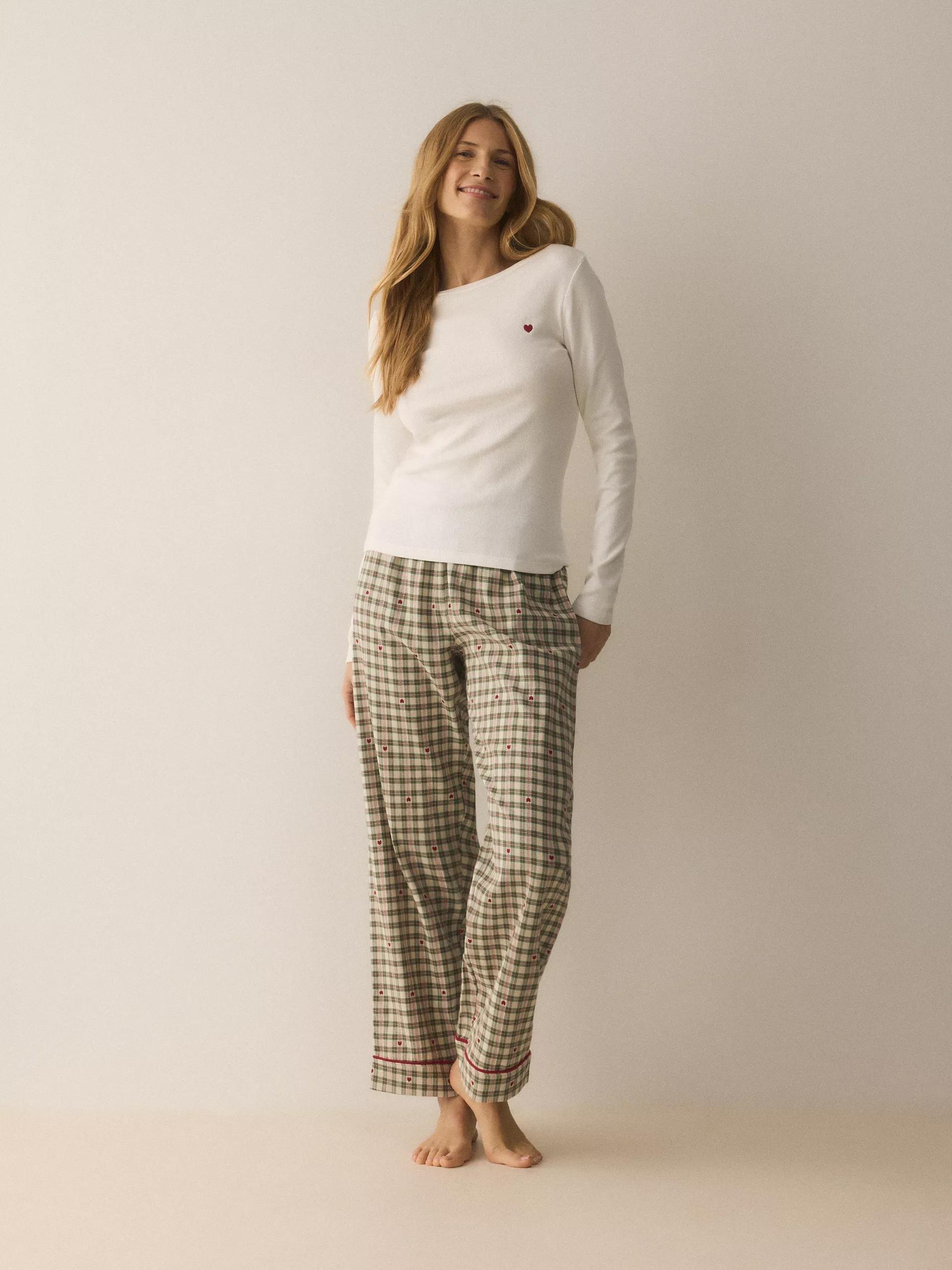 Green Two Piece Cotton Pyjama Set, Green, large image number 0