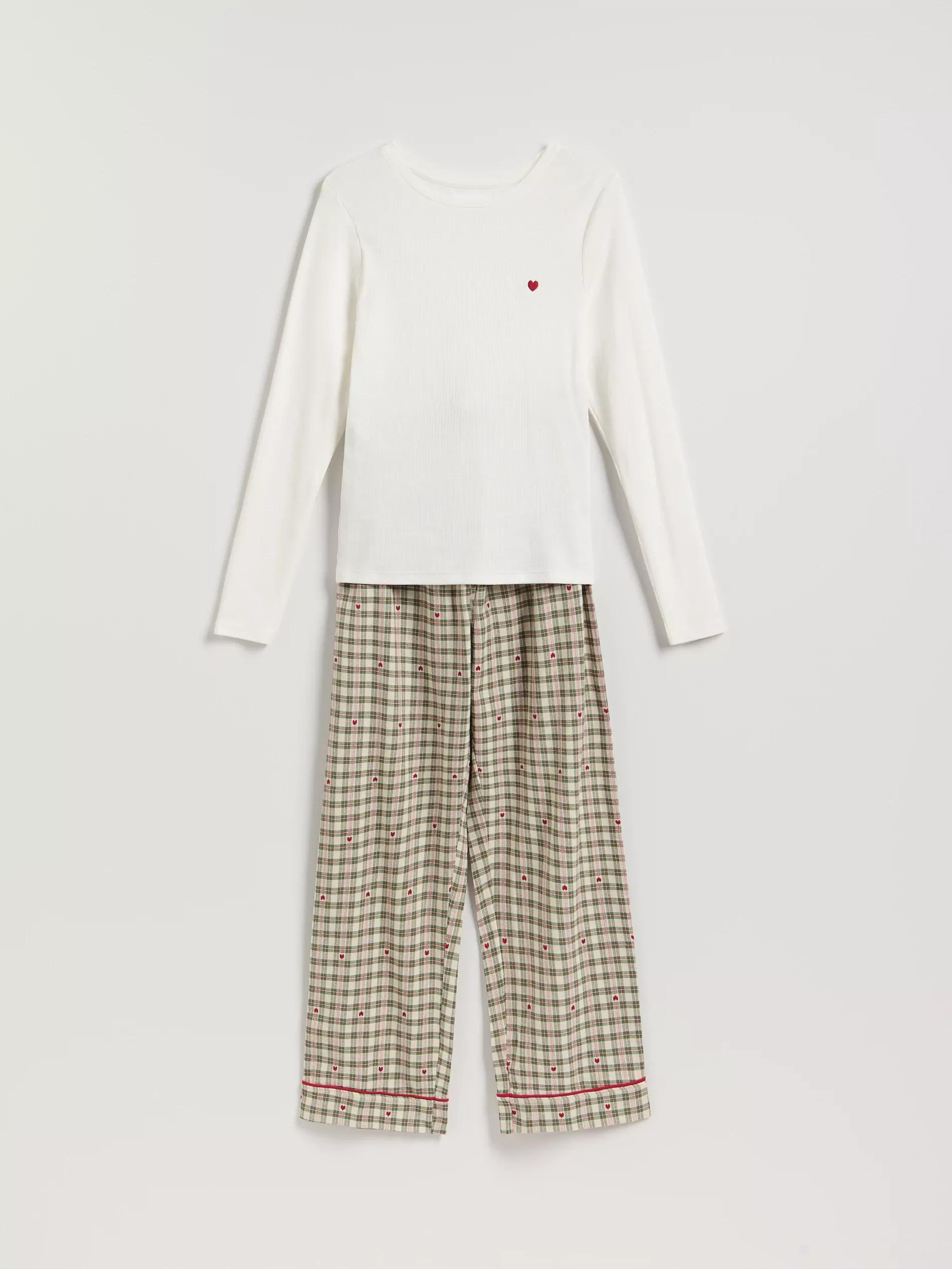 Green Two Piece Cotton Pyjama Set, Green, large image number 4