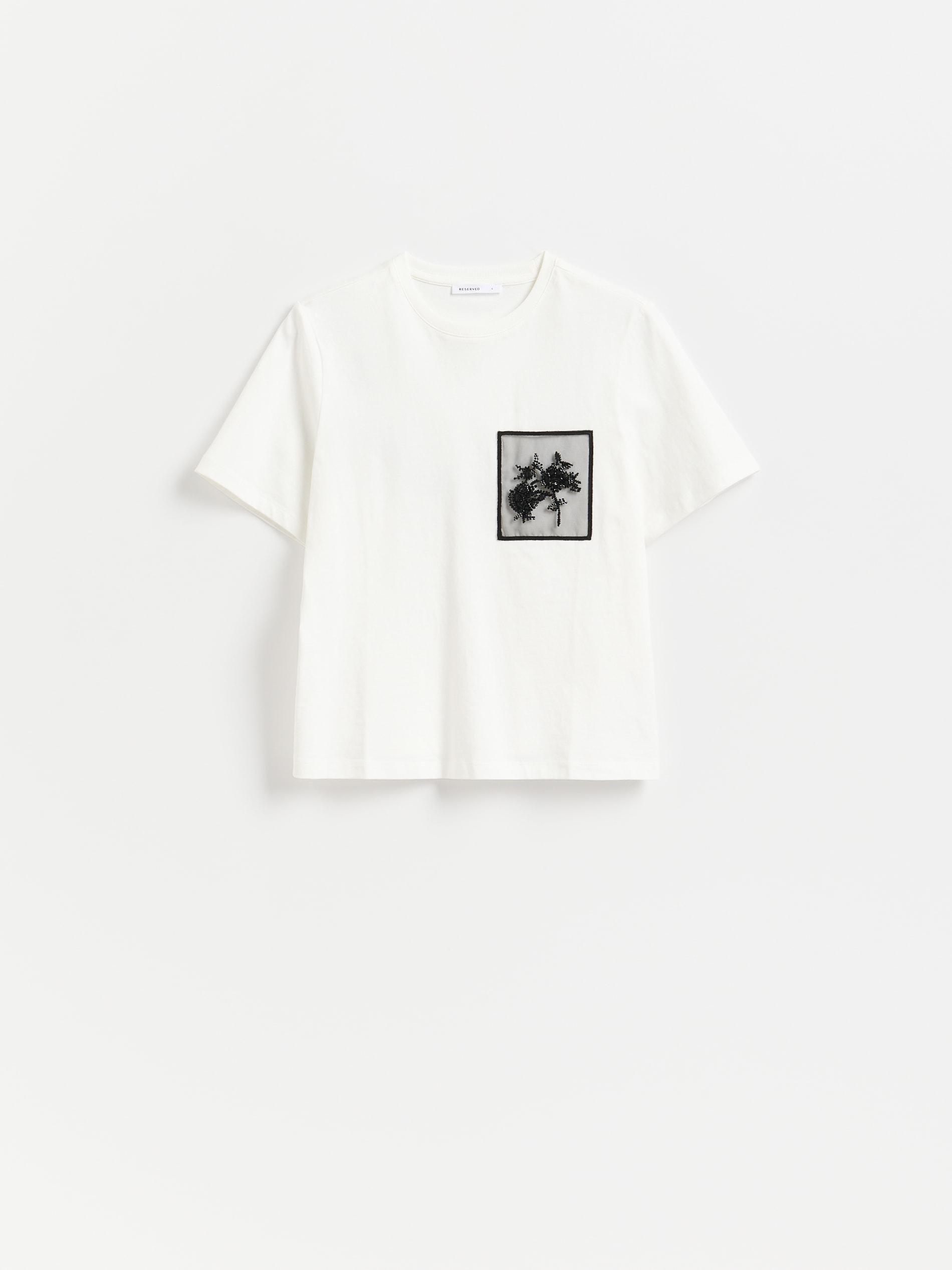 تيشيرت مع ديكوري الجيب أبيض, White, large image number 0