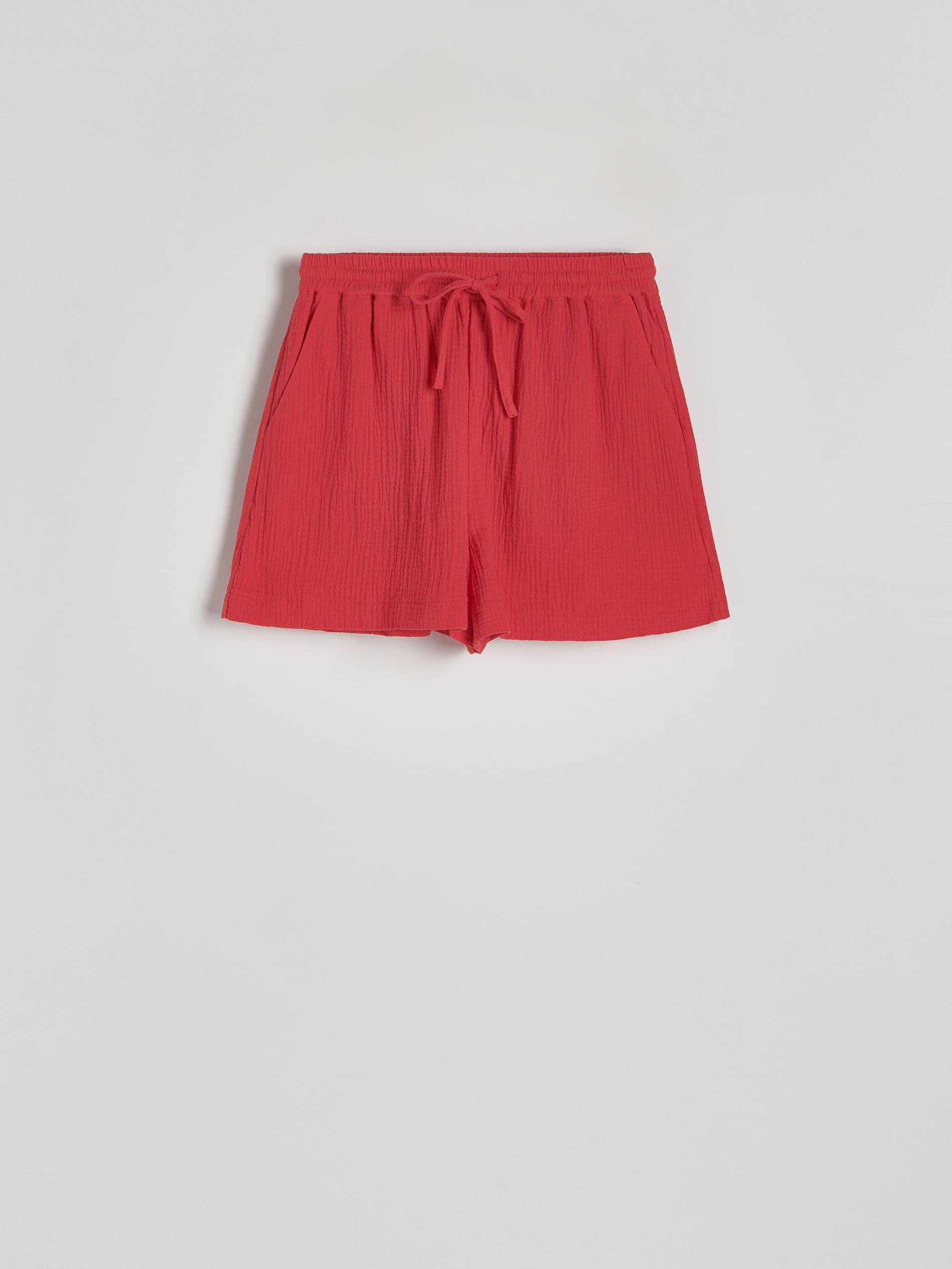 Red Relaxed Cotton Shorts, , large image number 6