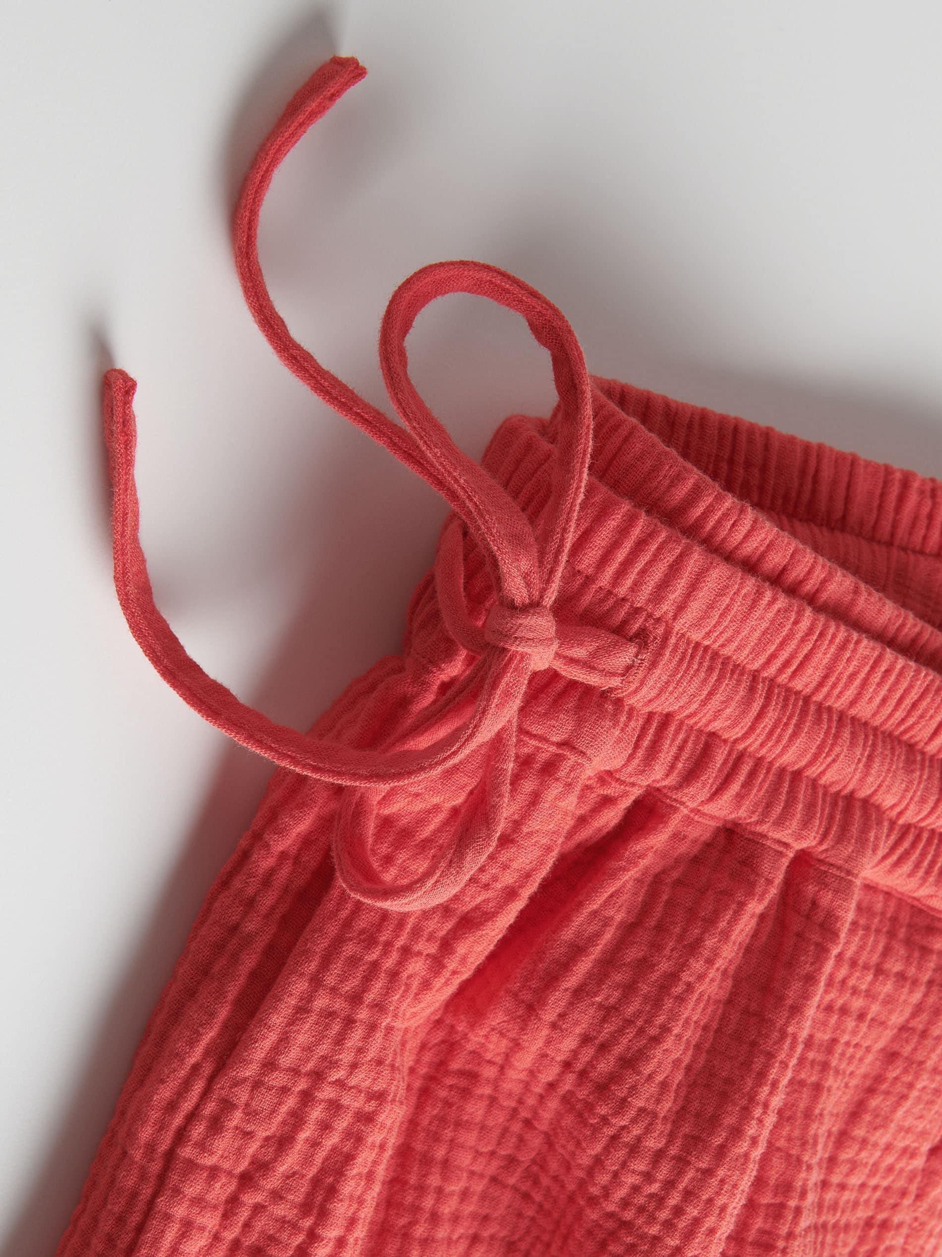 Red Relaxed Cotton Shorts, , large image number 8