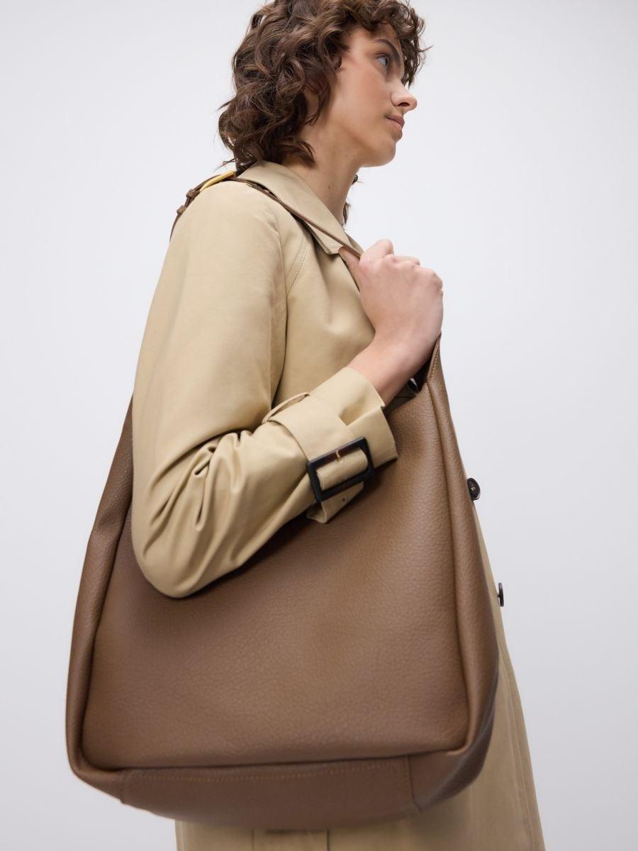Brown Large Shoulder Bag, Brown, large image number 1