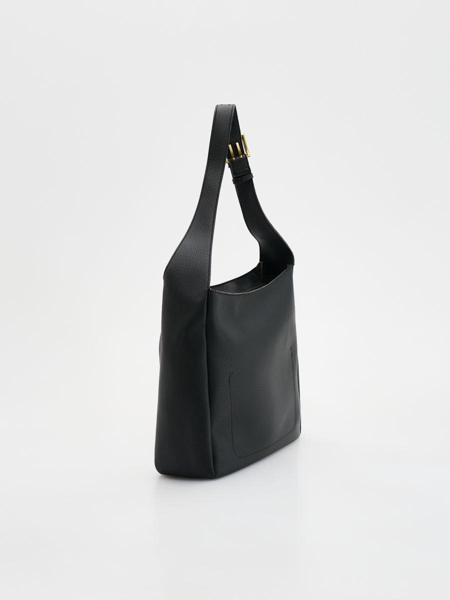 Black Shoulder Bag, Black, large image number 1