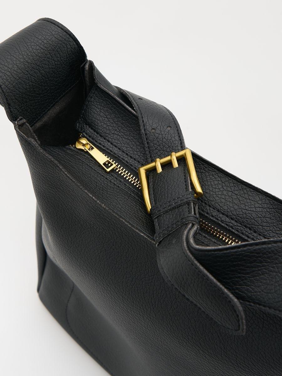 Black Shoulder Bag, Black, large image number 2