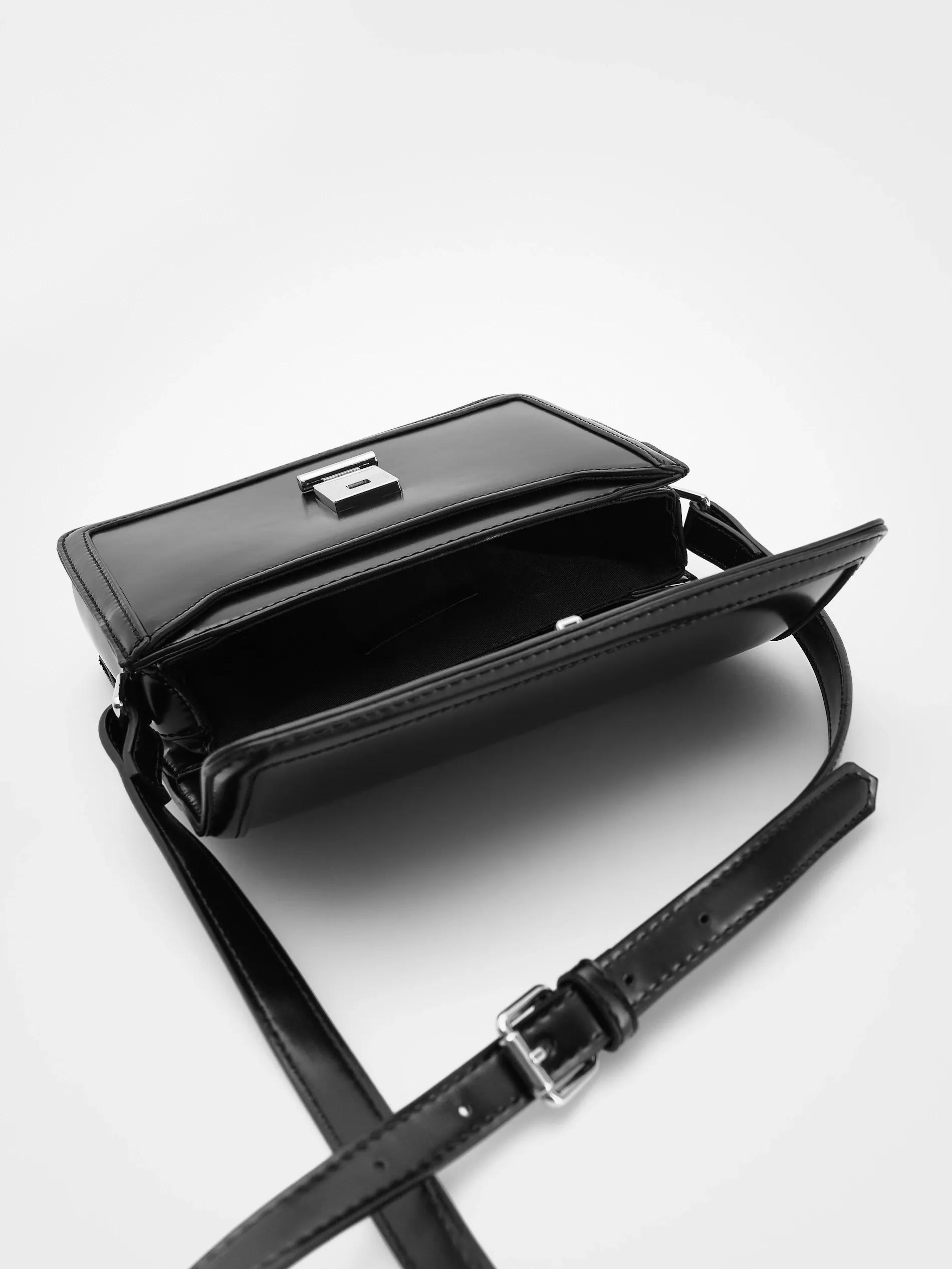 Black Crossbody Bag, Black, large image number 4