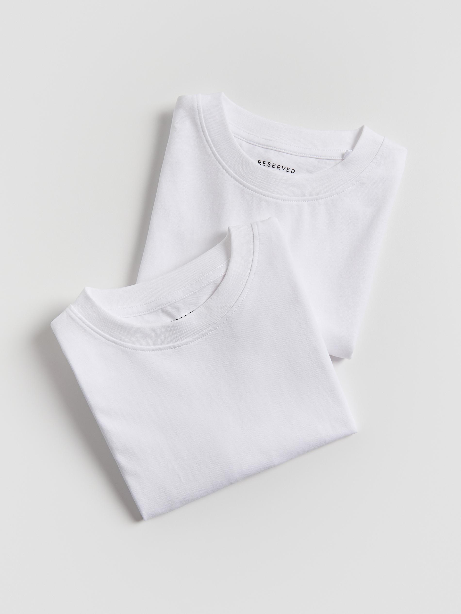 White Cotton T-Shirts 2 Pack, White, medium