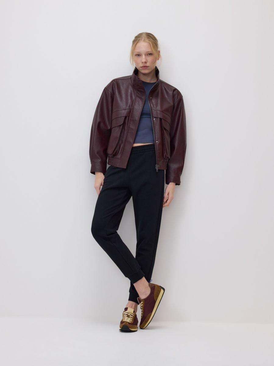 Black Sweatpants With Cuffs, Black, large image number 0