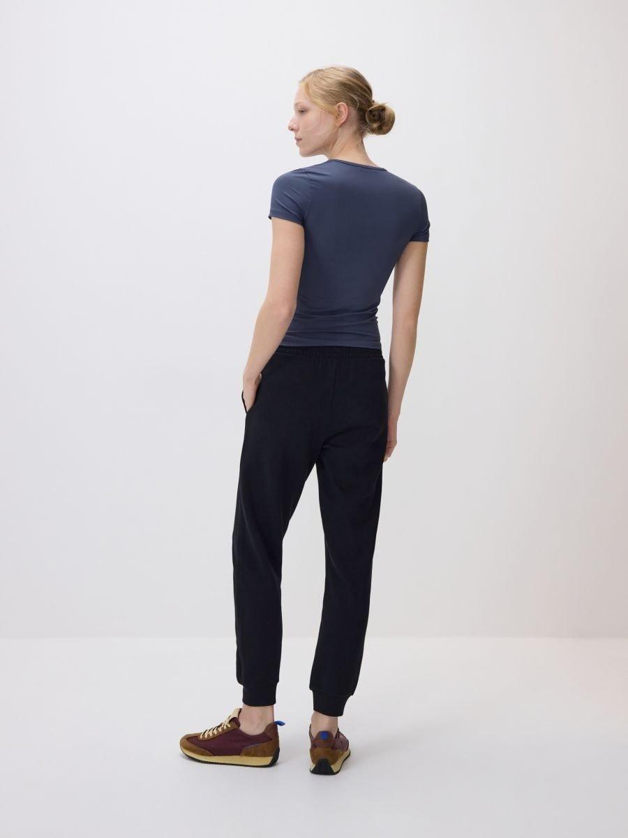Black Sweatpants With Cuffs, Black, large image number 2