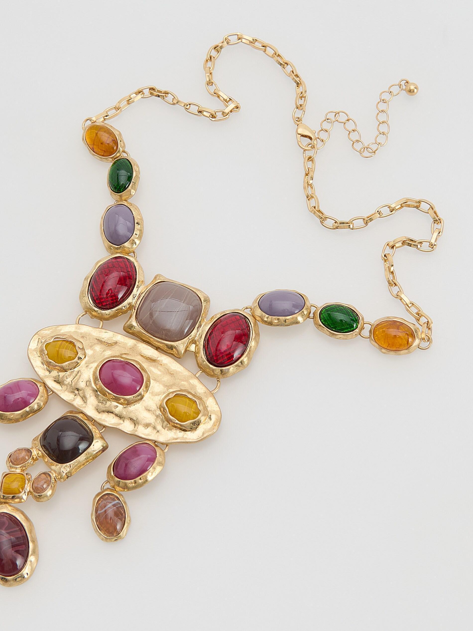 Multicolor Beaded Necklace, Multicolor, large image number 1