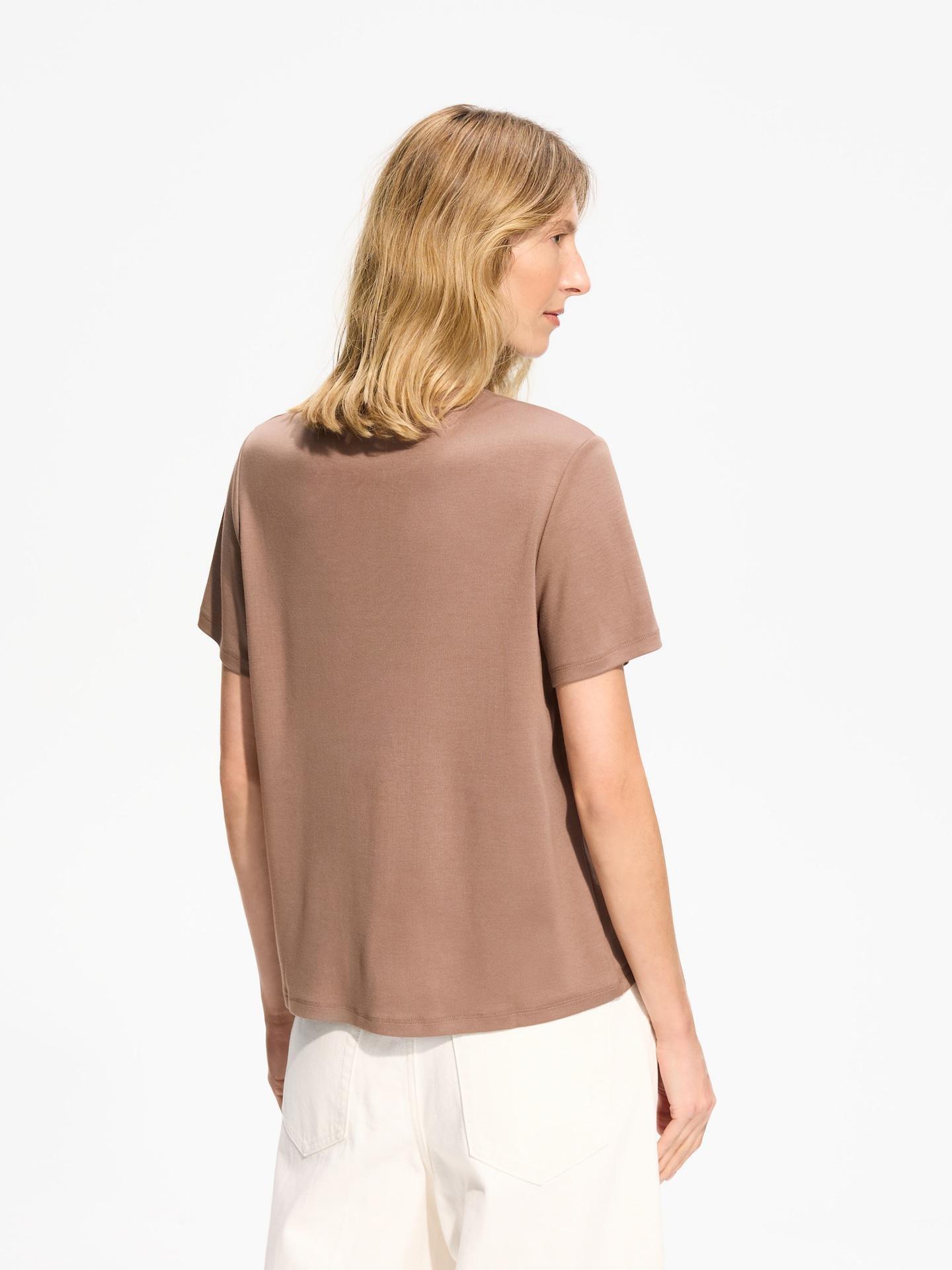 Brown T-Shirt With Viscose Blend, Brown, large image number 1