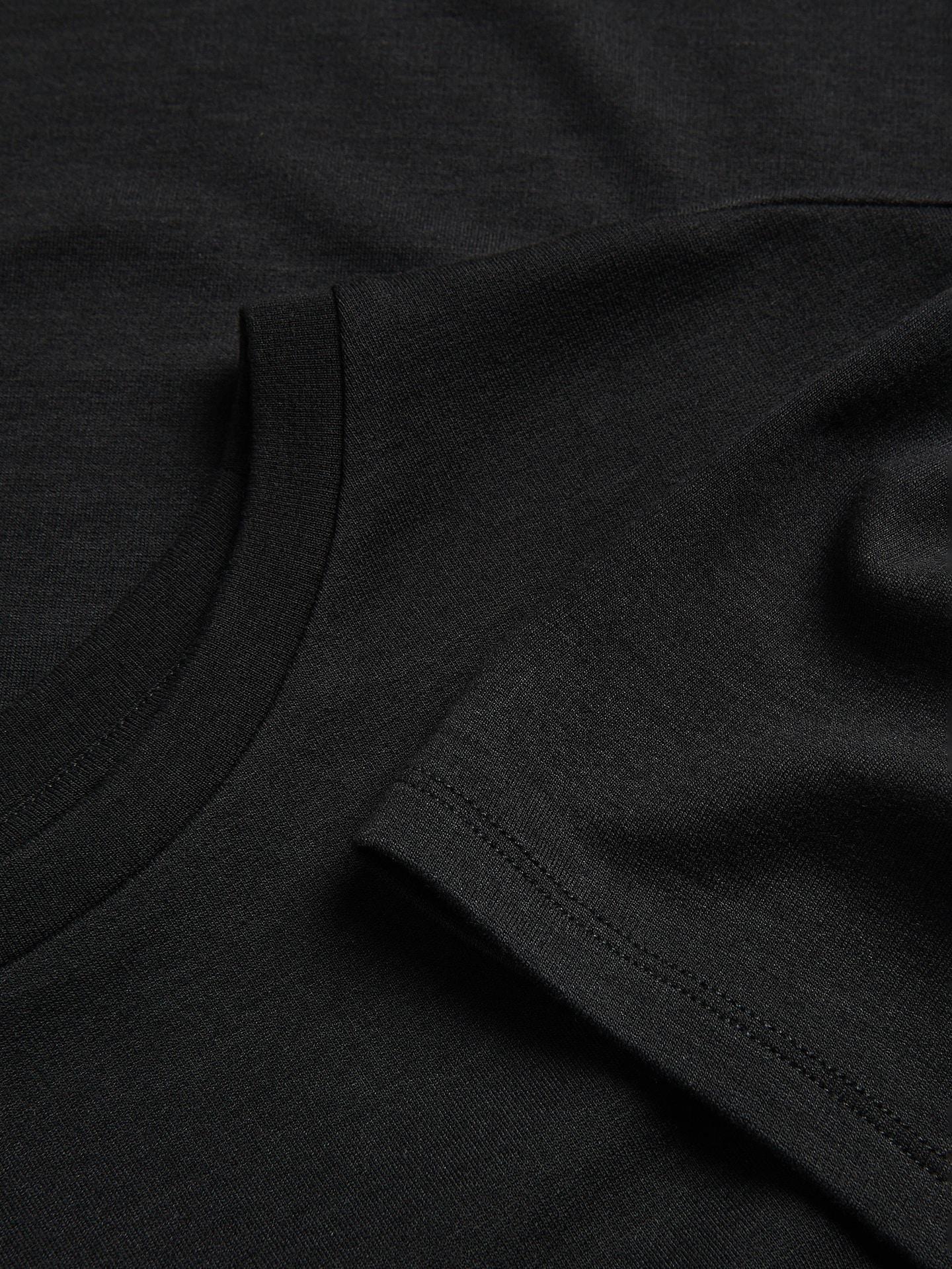 Black T-Shirt With Viscose Blend, Black, large image number 5