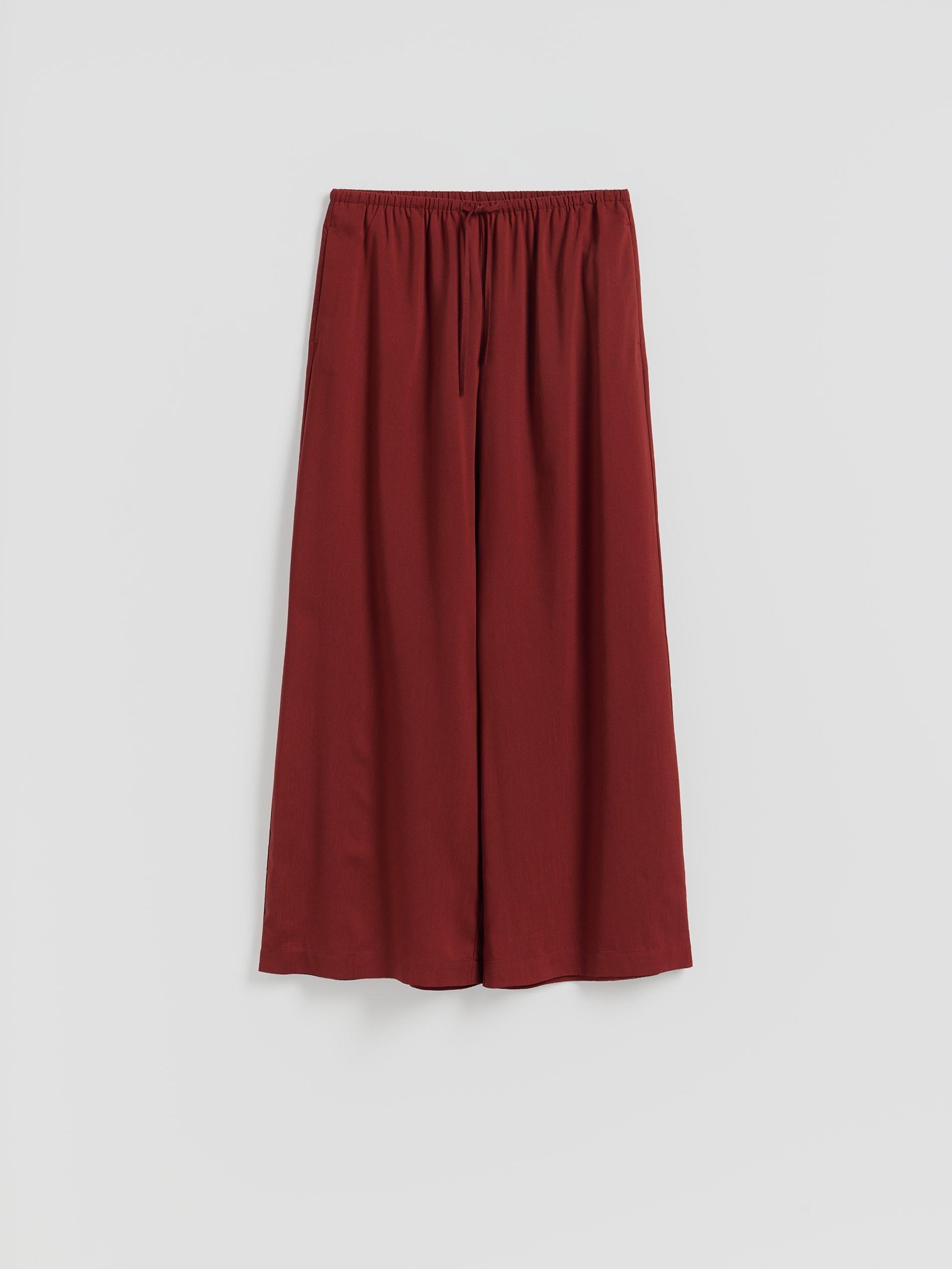 Red Lyocell Trousers, Burgundy, large image number 0