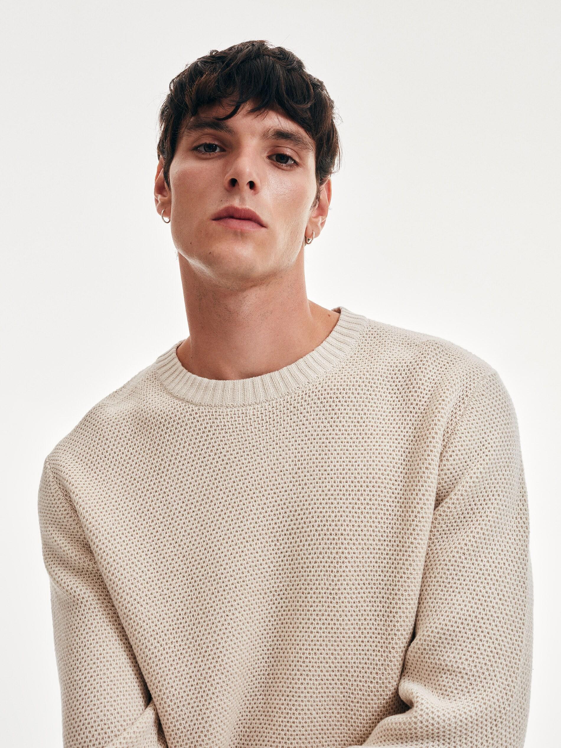 Cream Round Neck Jumper, , large image number 0