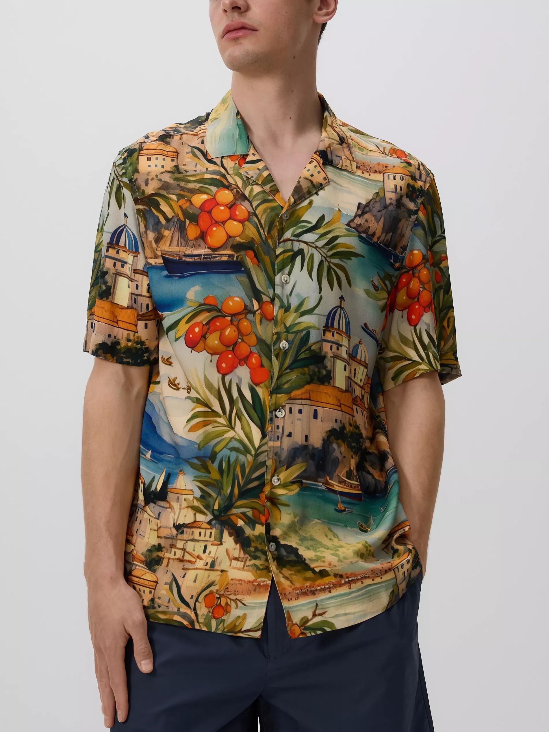 Multicolour Comfort Fit Viscose Shirt, Multicolor, large image number 2