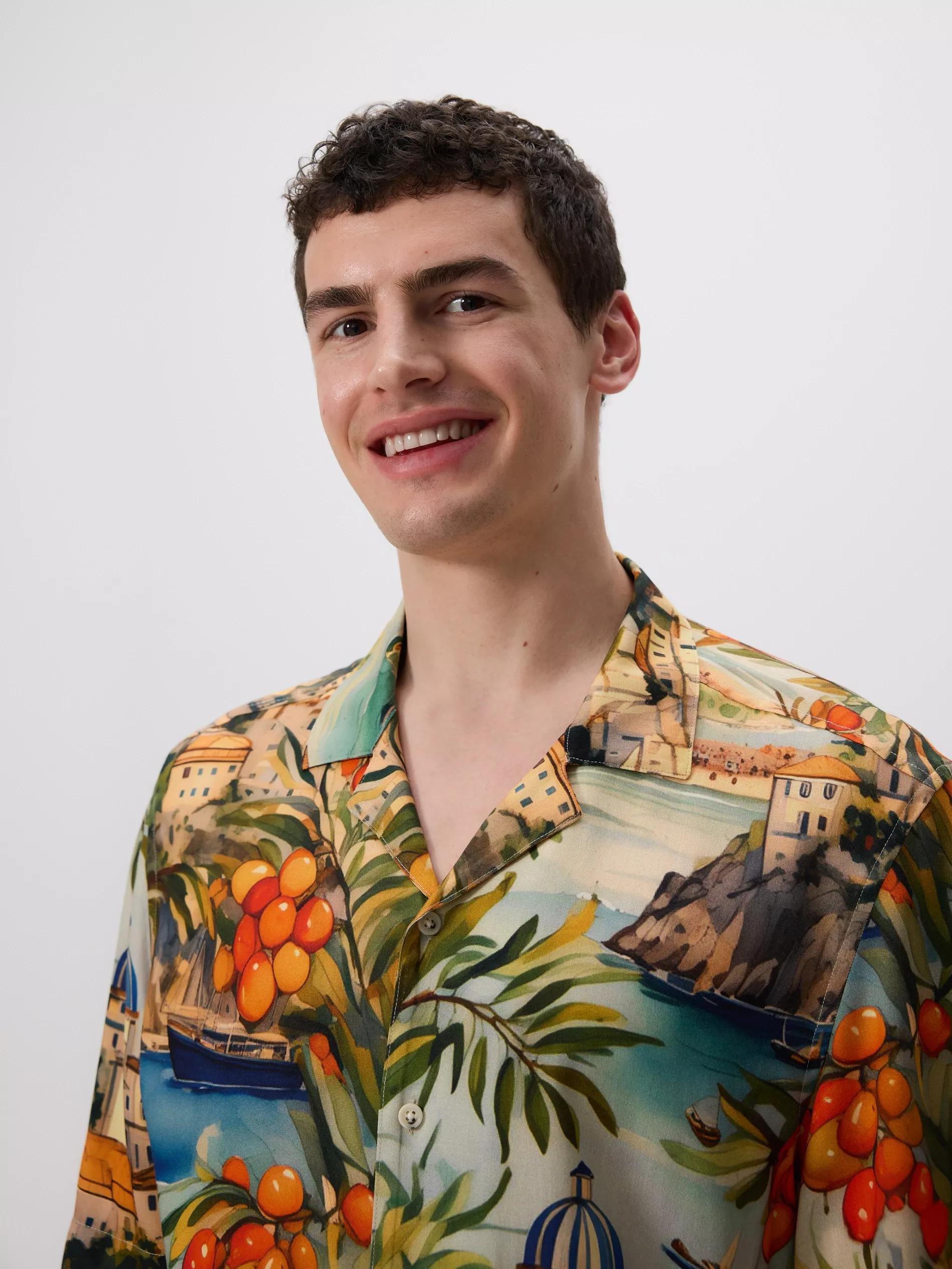 Multicolour Comfort Fit Viscose Shirt, Multicolor, large image number 3