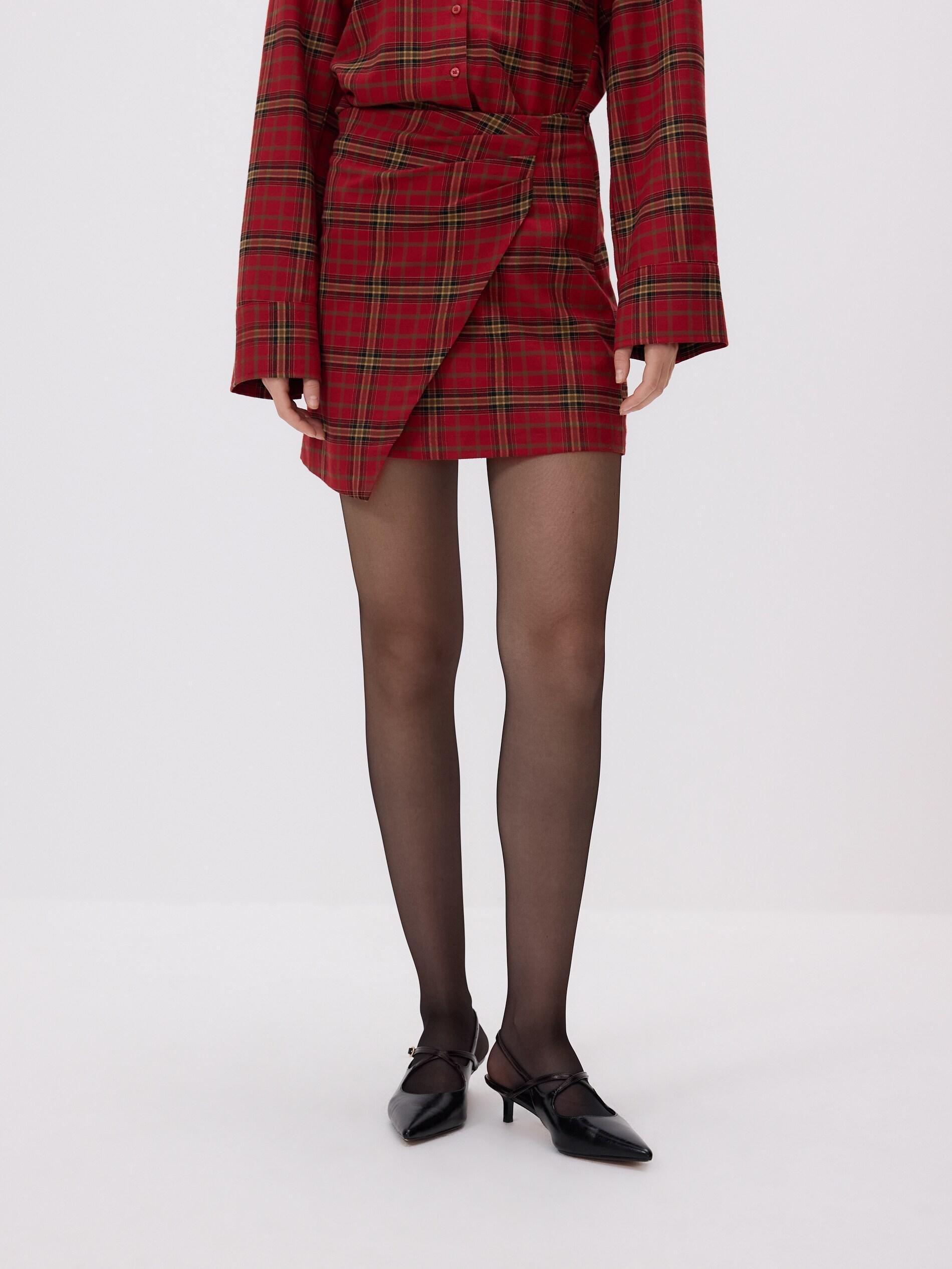 MULTICOLOR Check mini skirt, Multicolor, medium