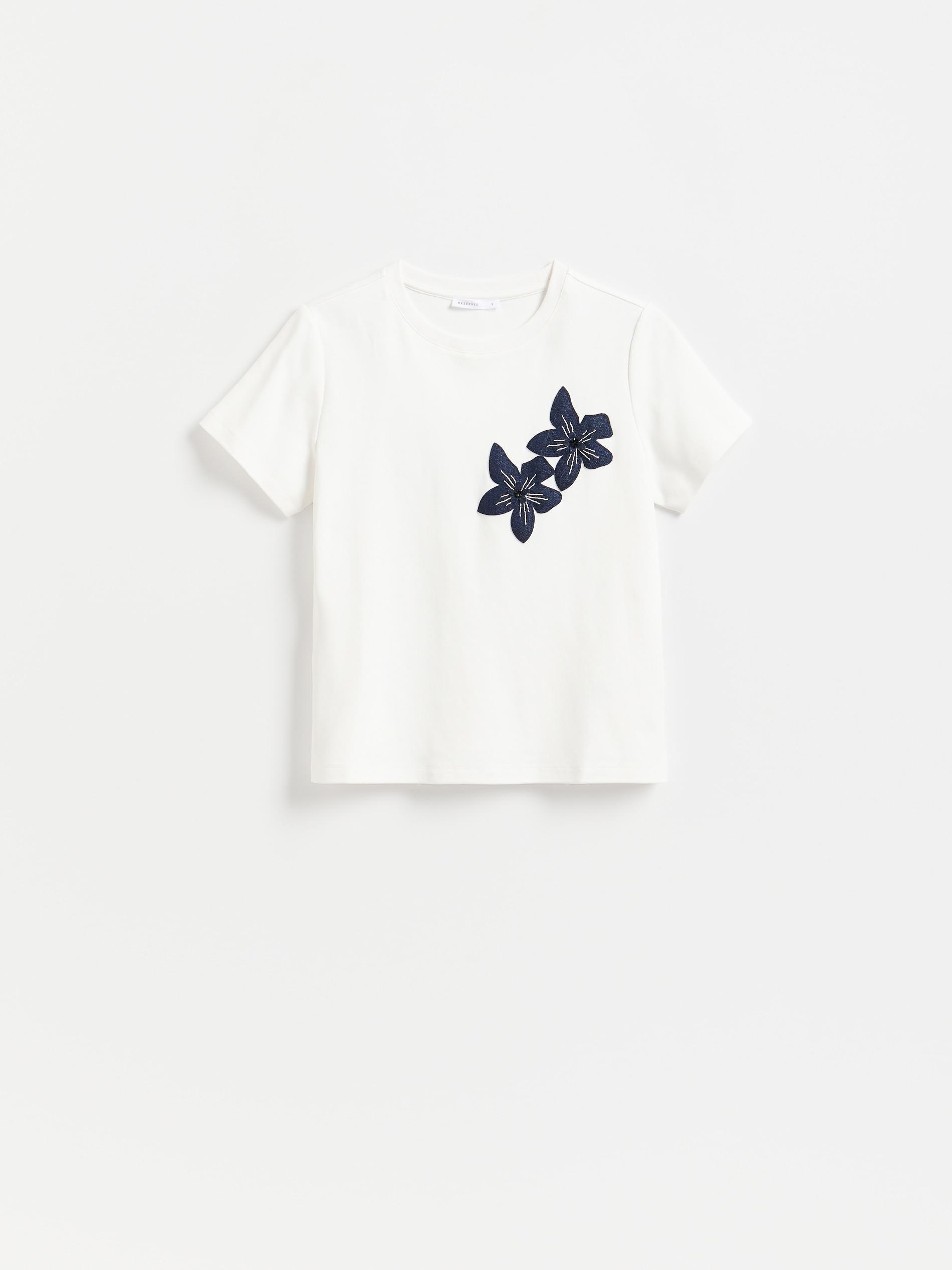 تيشيرت مع تطبيق أبيض, White, large image number 4