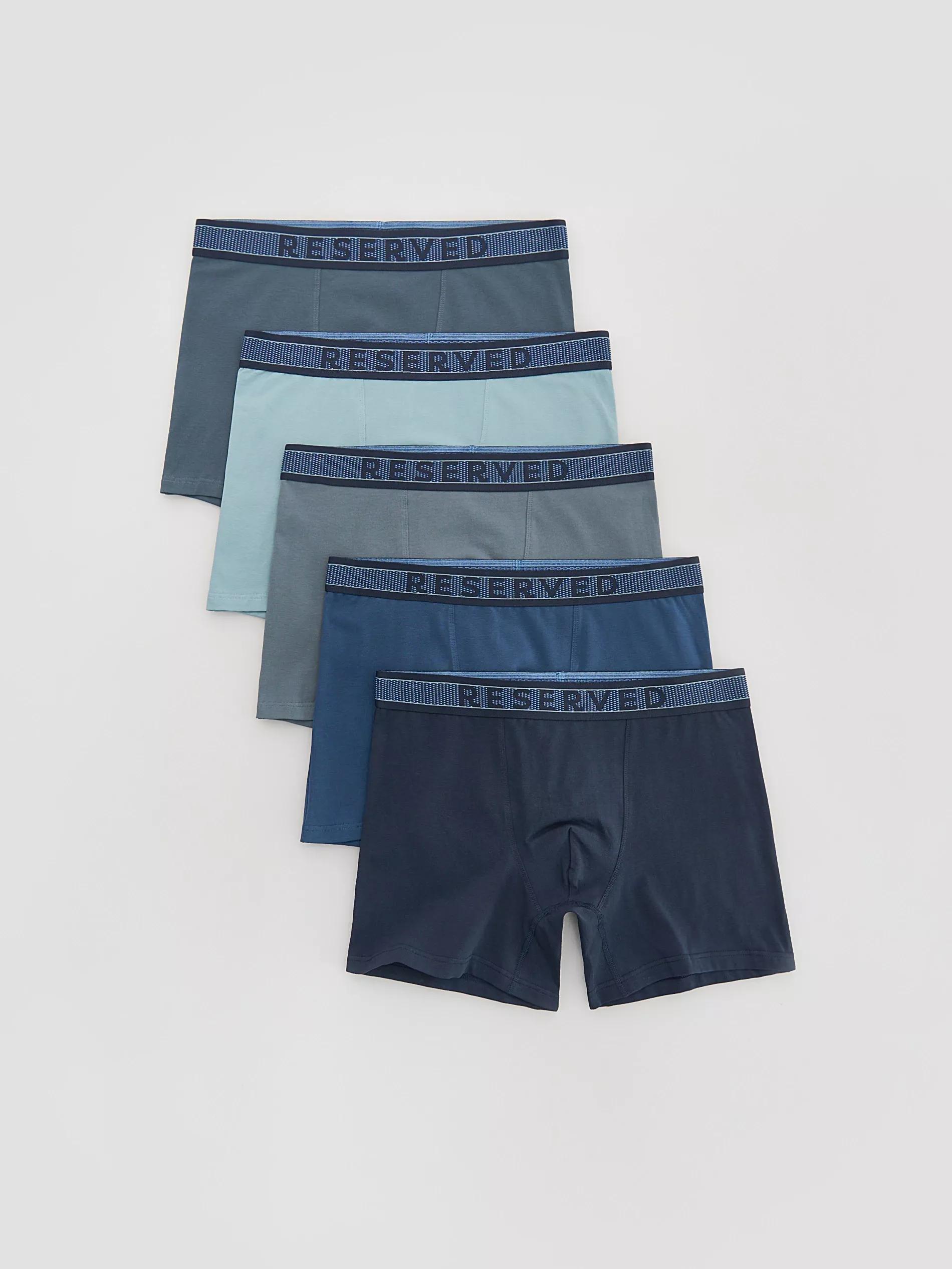 NAVY Long boxers 5 pack, Blue, medium