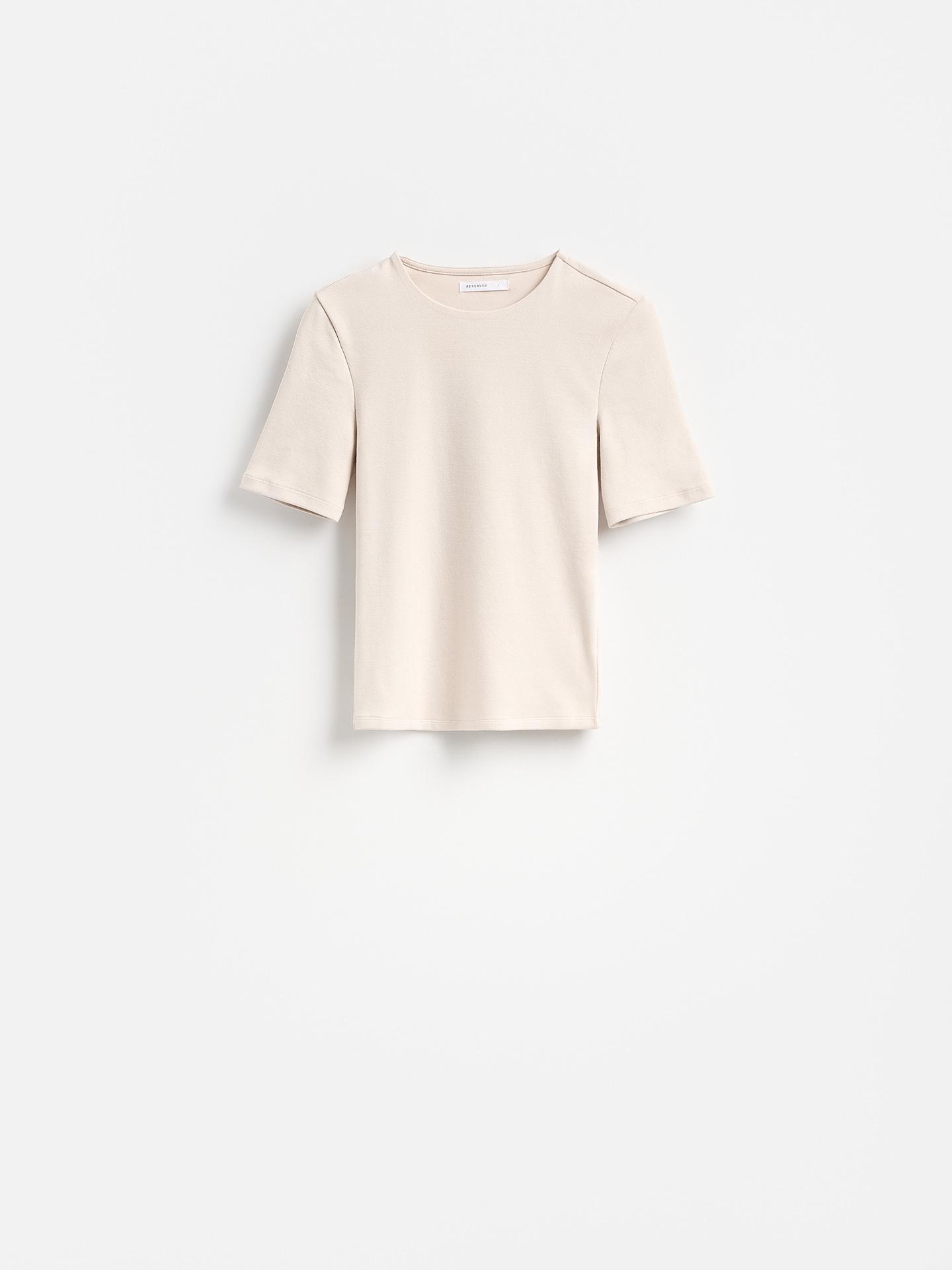 Beige Cotton Rich T-Shirt, Beige, medium