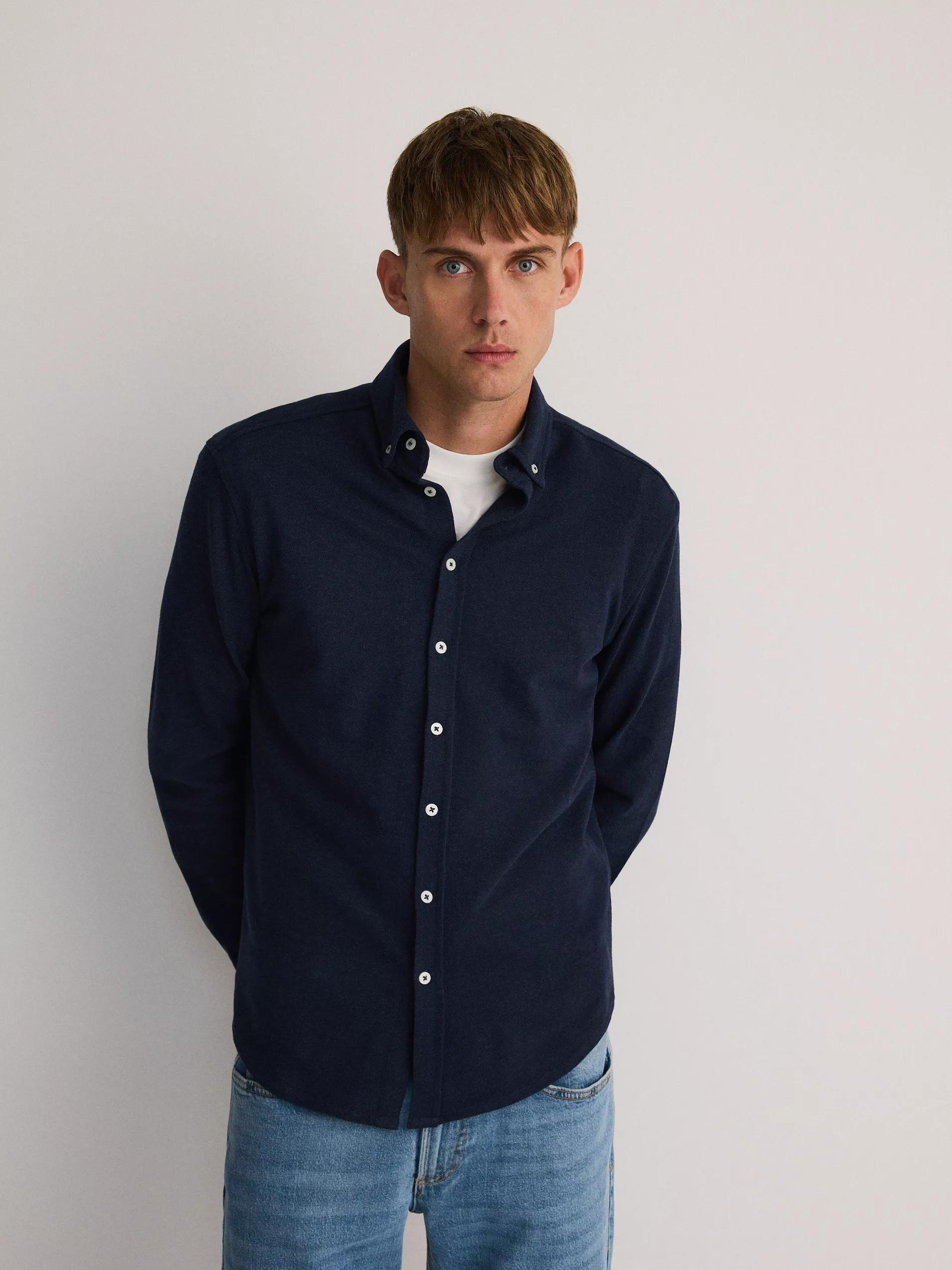 Navy Collared Shirt, , large image number 1