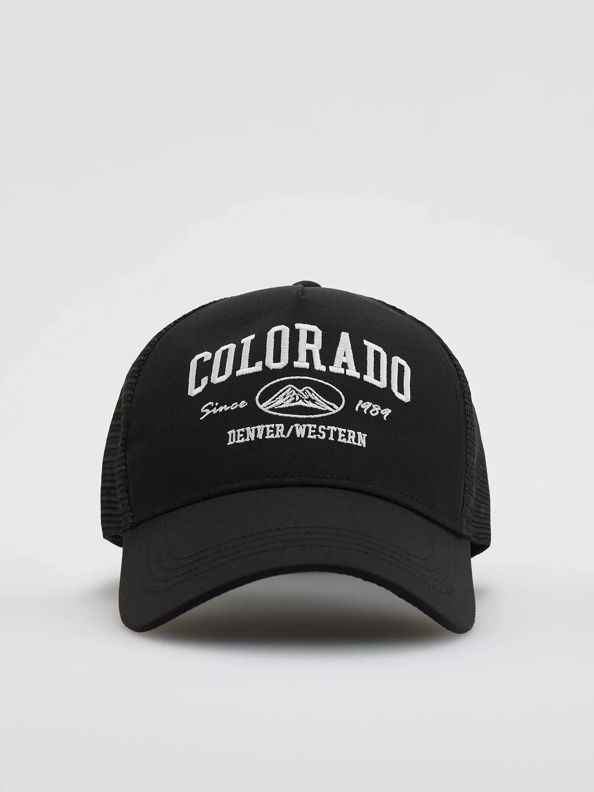 Black Trucker Cap With Embroidery, Black, large image number 0