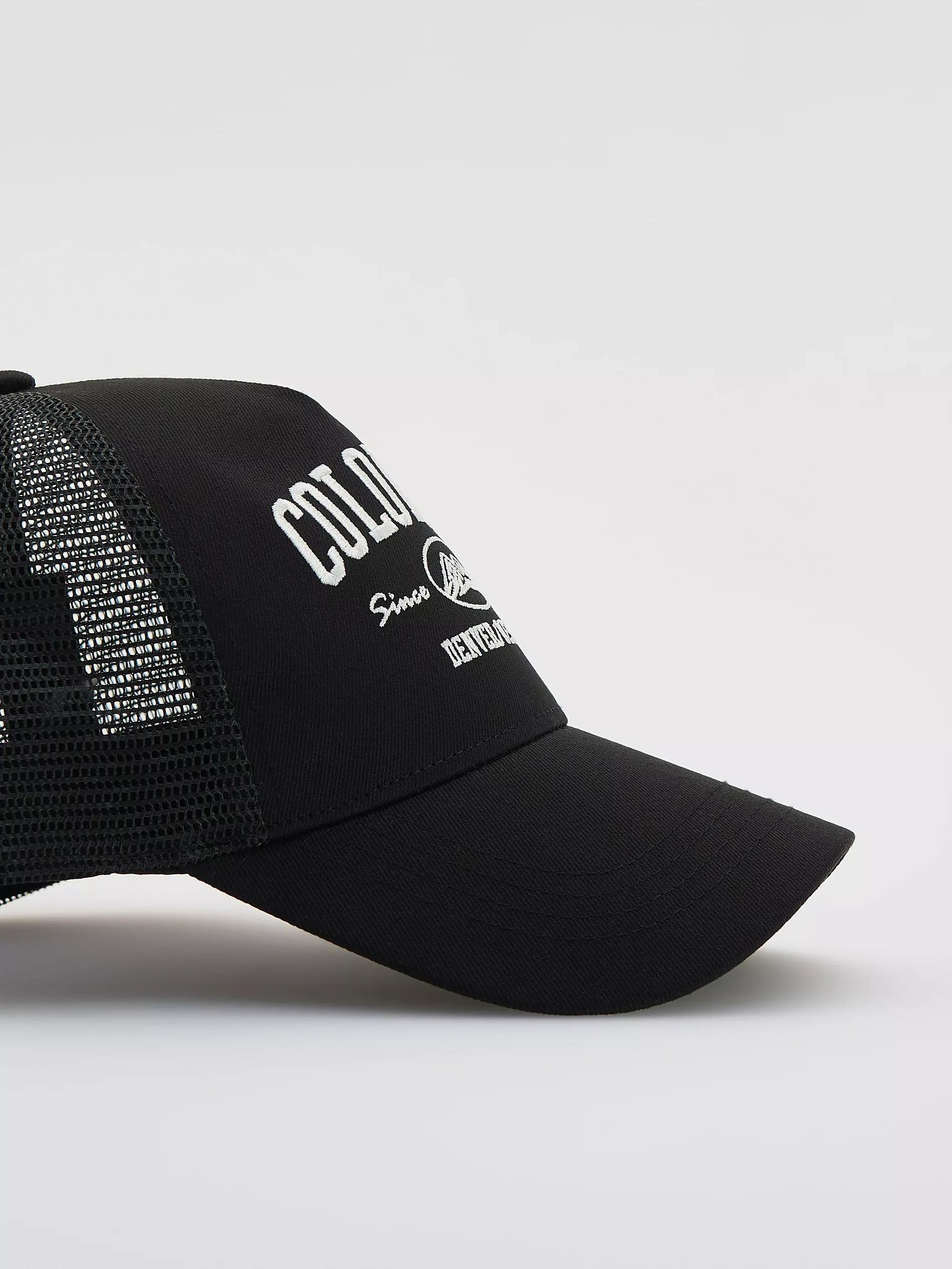 Black Trucker Cap With Embroidery, Black, large image number 1