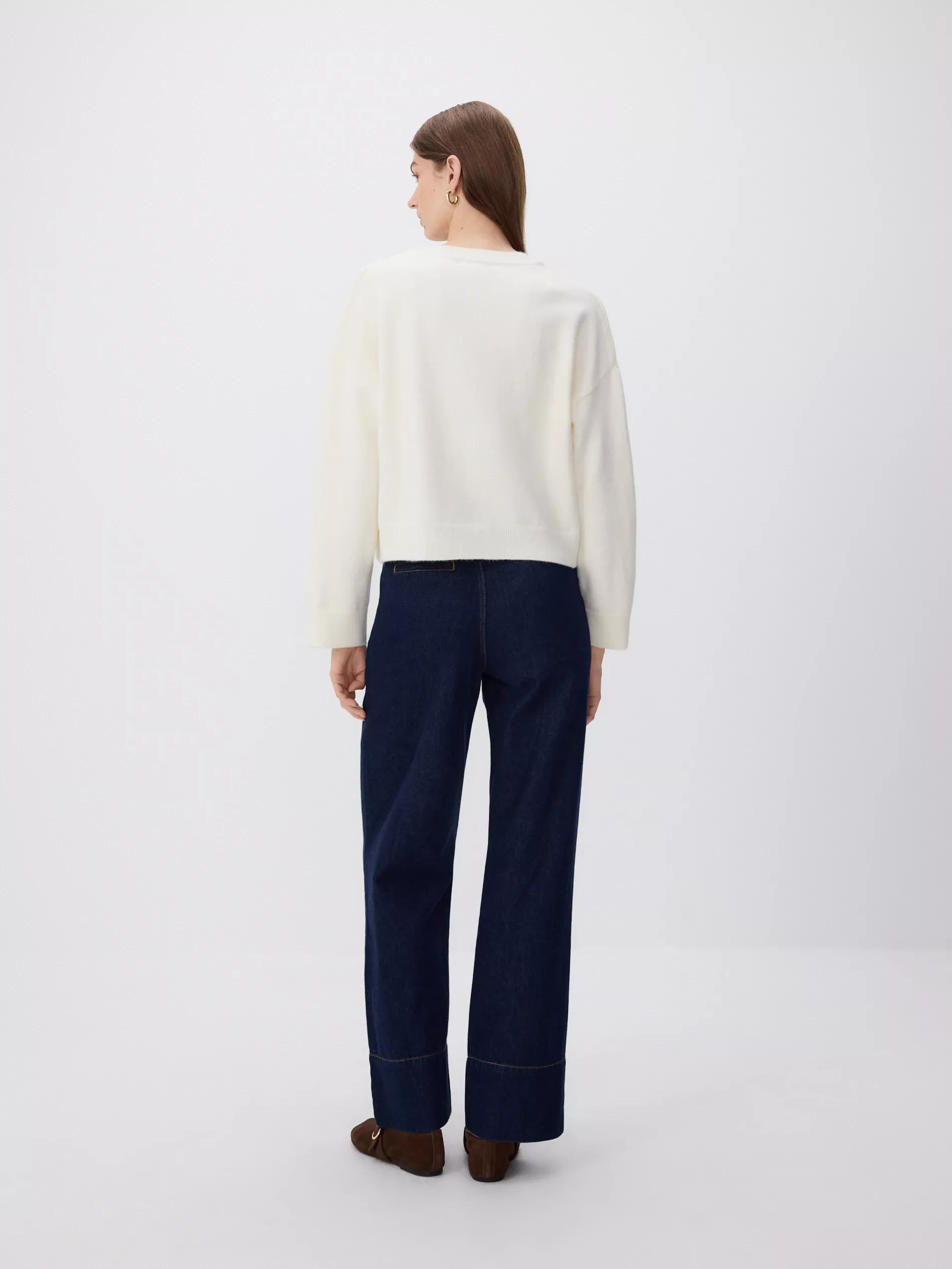 Nude Zipped Cardigan, Ivory, large image number 3