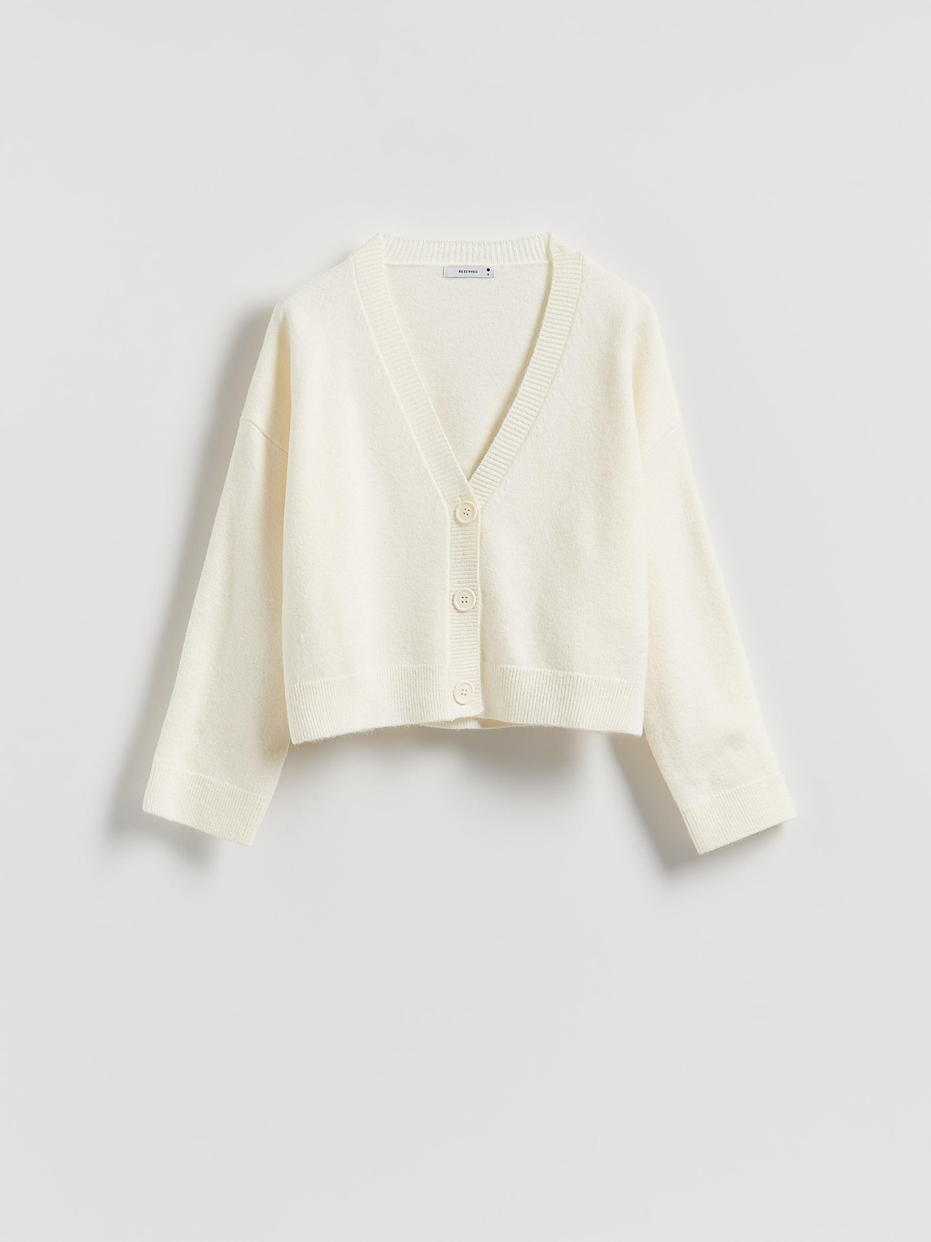 Nude Zipped Cardigan, Ivory, large image number 4