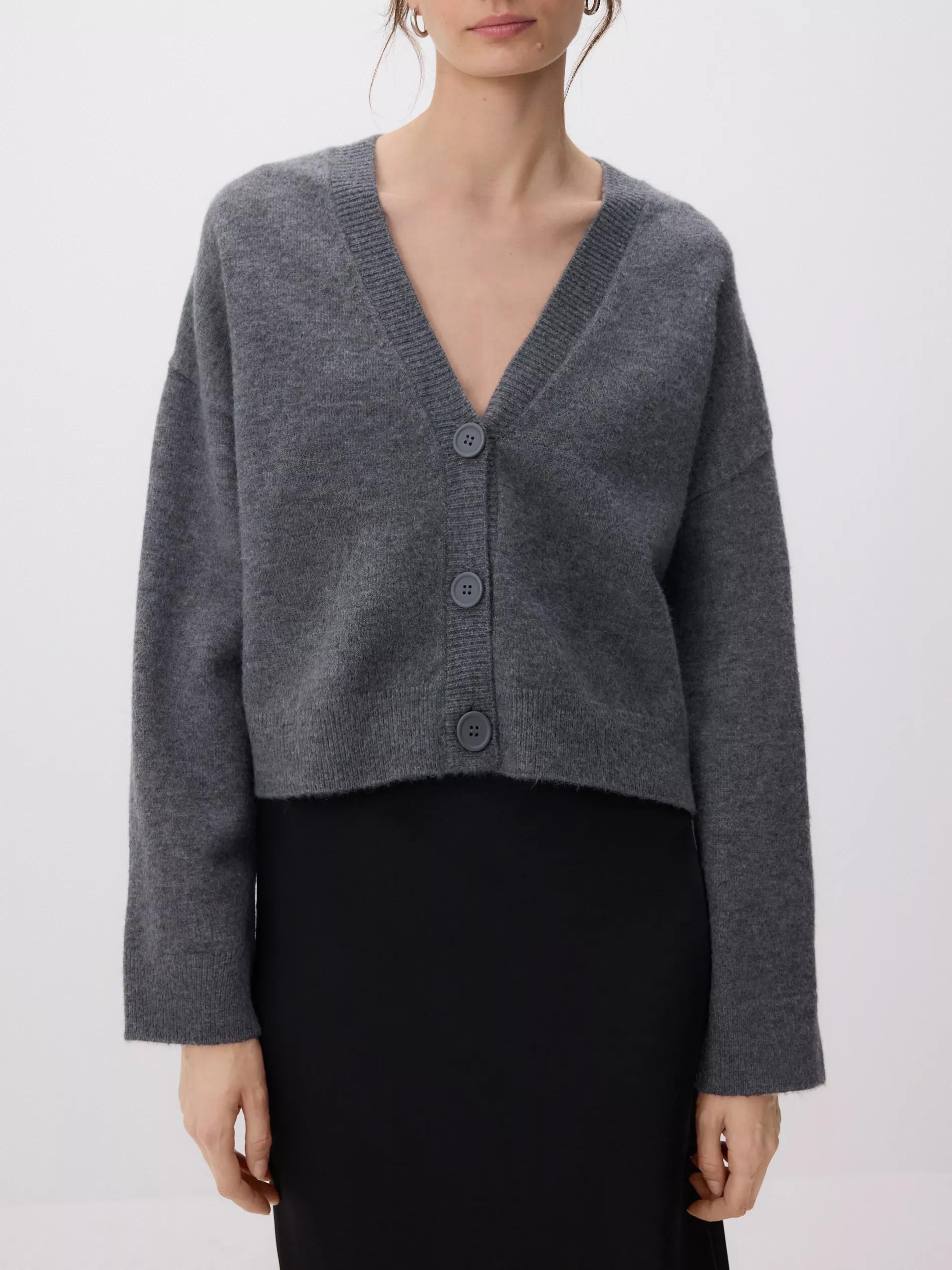 Grey Zipped cardigan, Grey, large image number 0