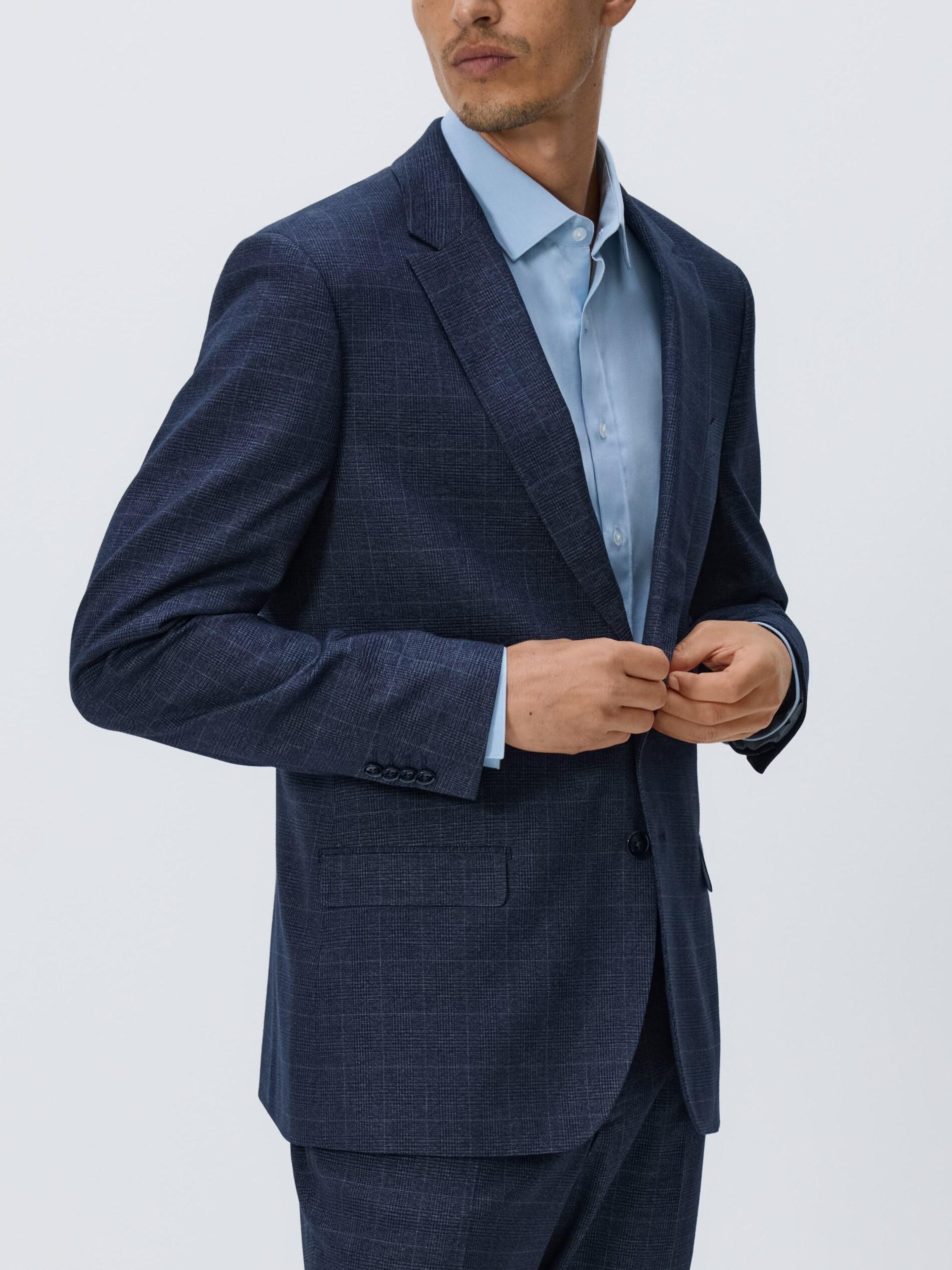 Navy Slim Fit Blazer With Viscose Blend, Navy, large image number 1