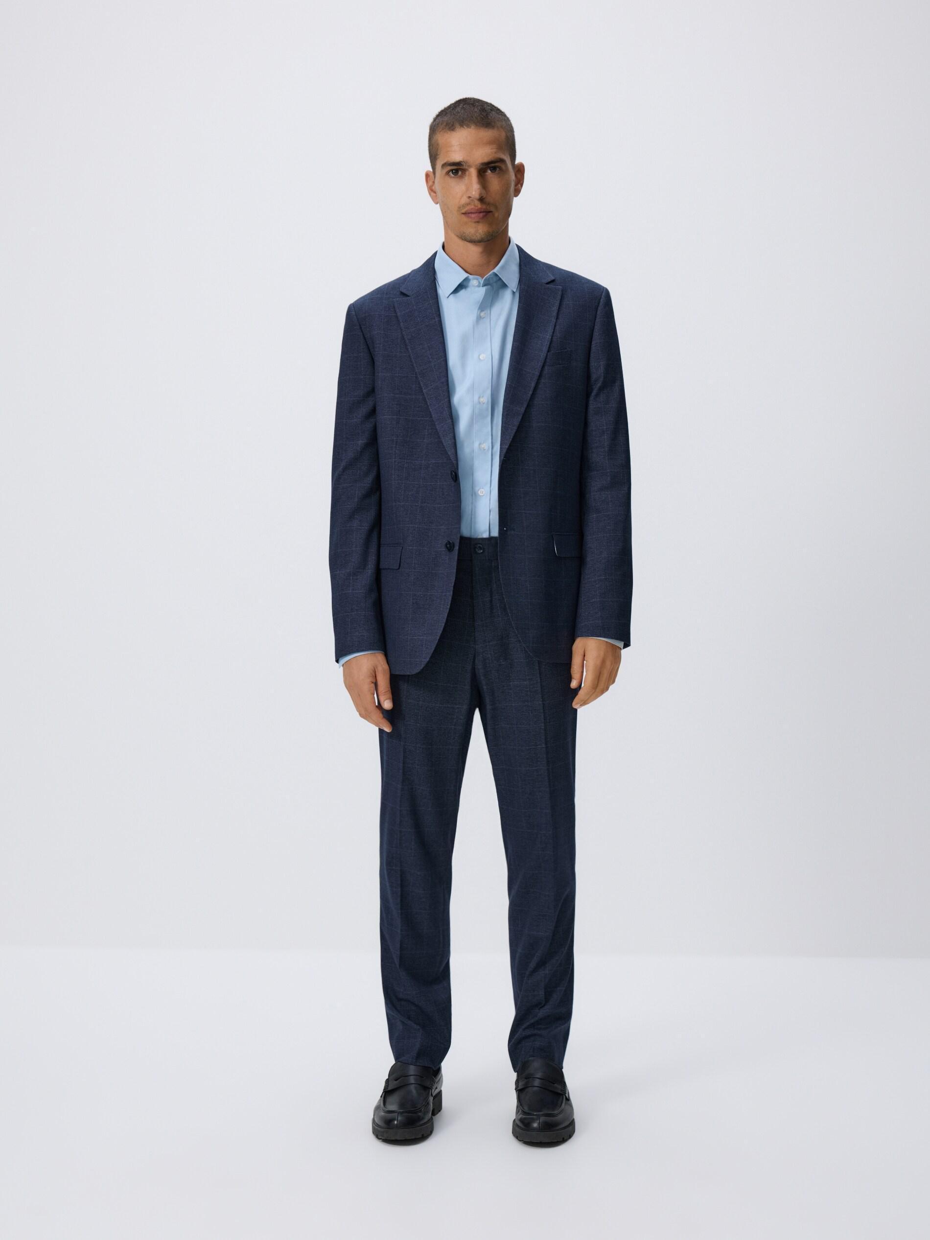Navy Slim Fit Blazer With Viscose Blend, Navy, large image number 2