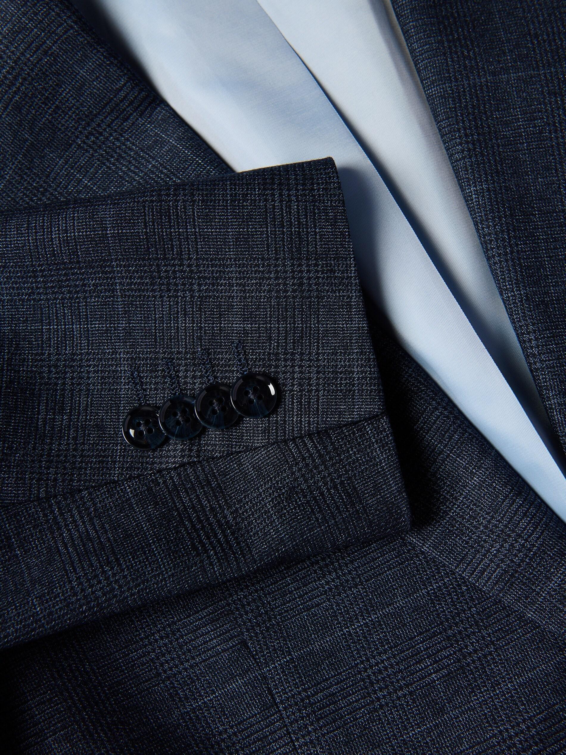 Navy Slim Fit Blazer With Viscose Blend, Navy, large image number 5