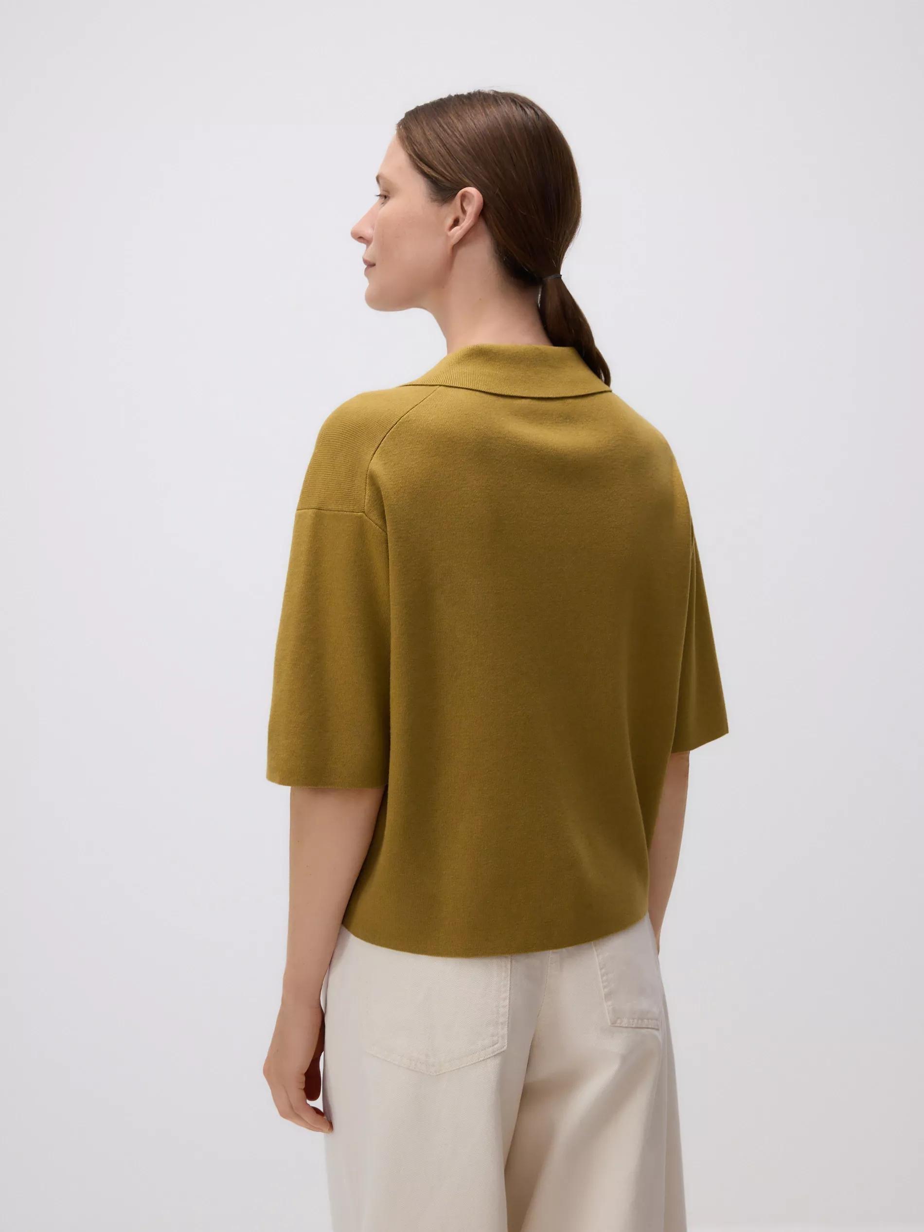 WARM OLIVE Blouse with collar, Brown, medium