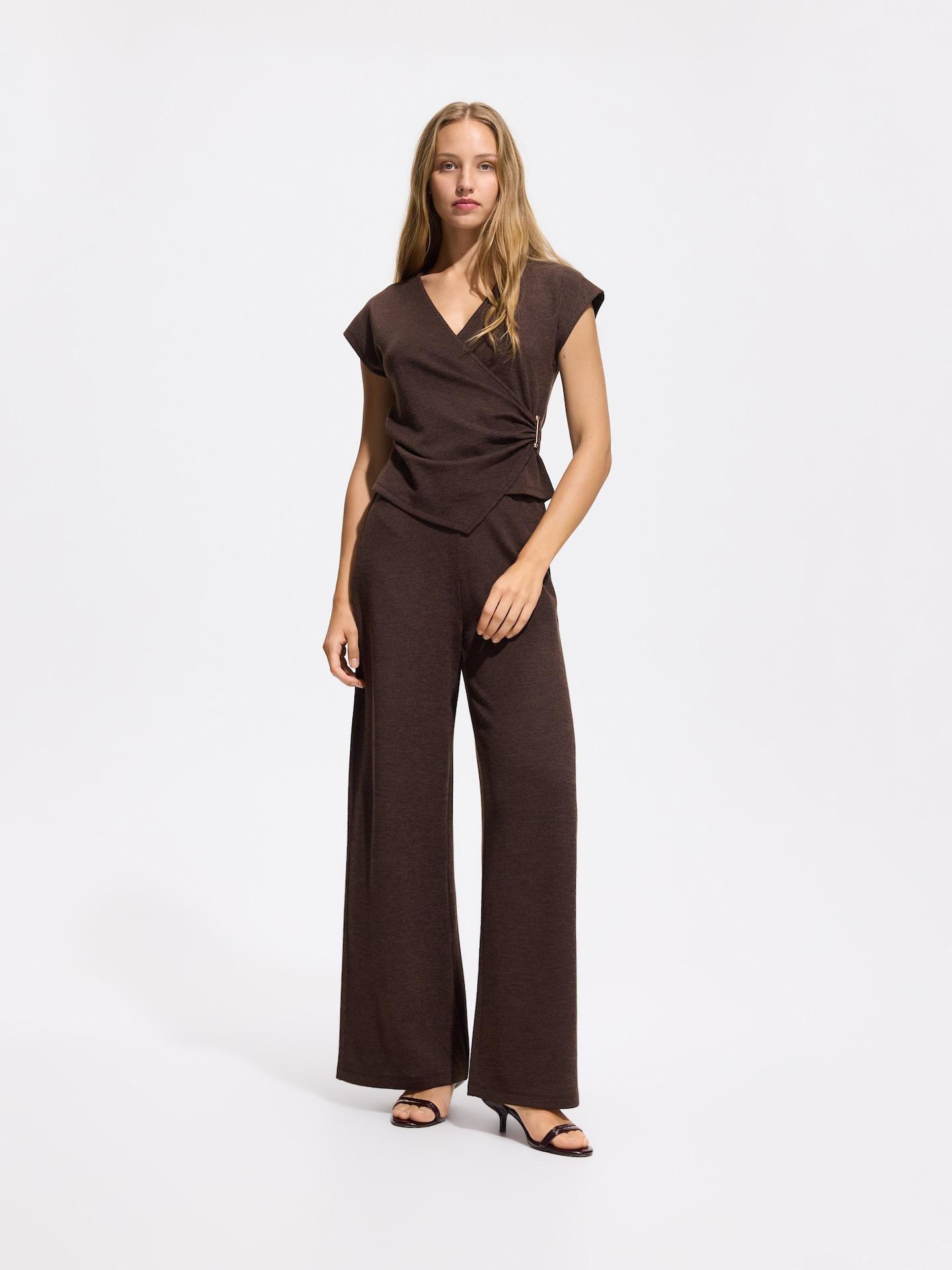 Brown Top With Decorative Detail, Brown, large image number 1