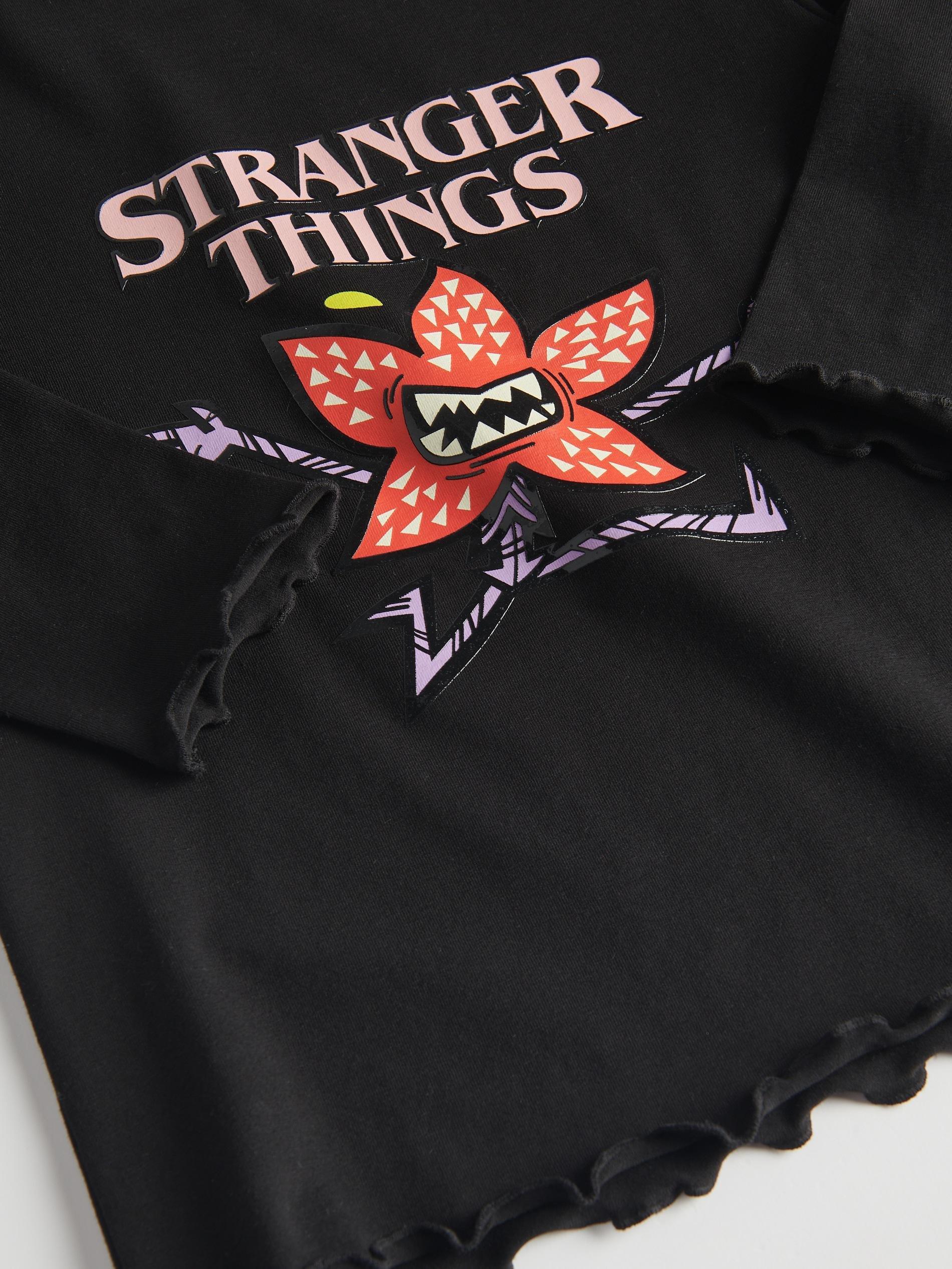 Black Stranger Things T-Shirt, Kids Girls, , large image number 4