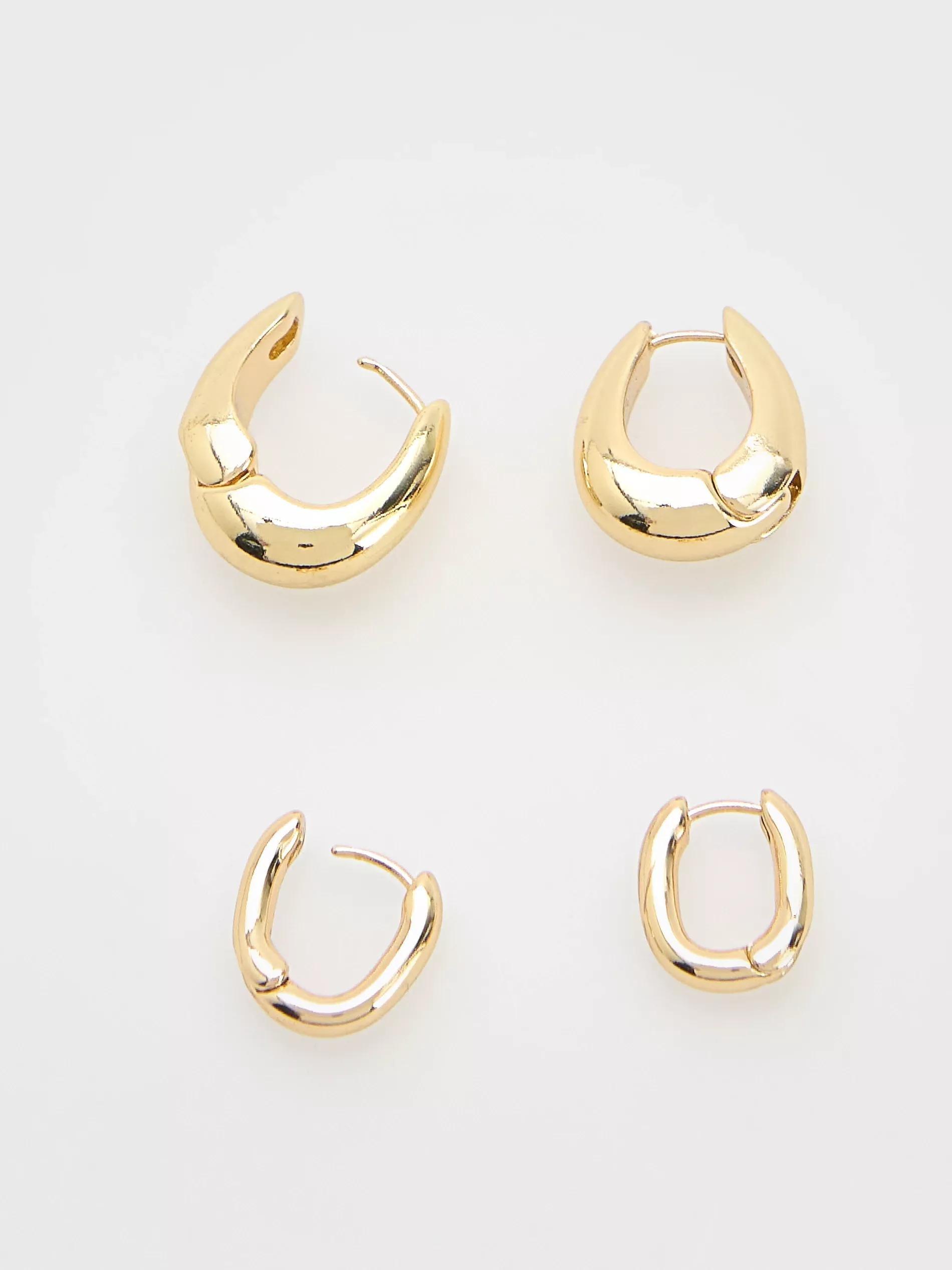 Gold Earring Set, Golden, large image number 1