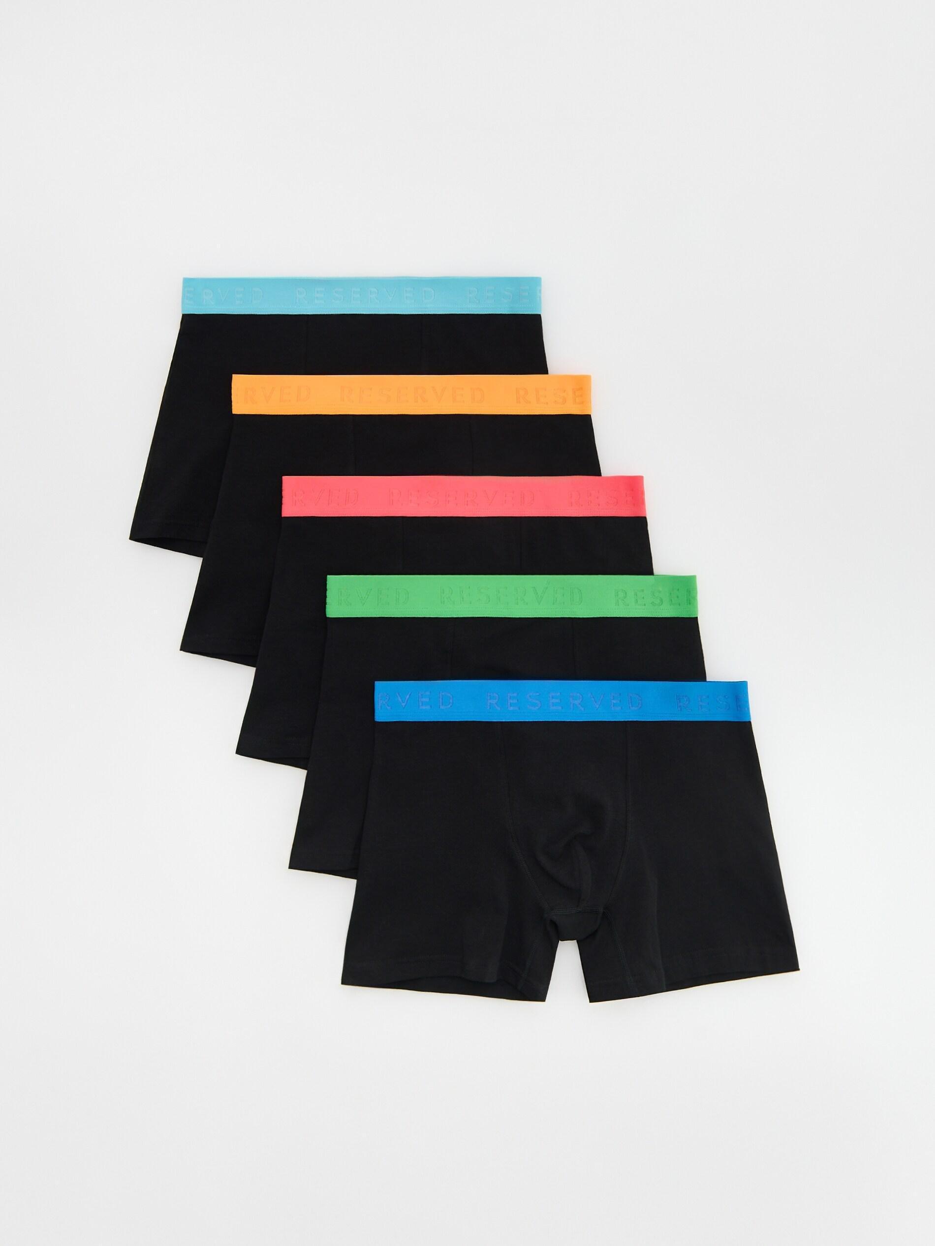 Long boxers 5 pack, Black, medium