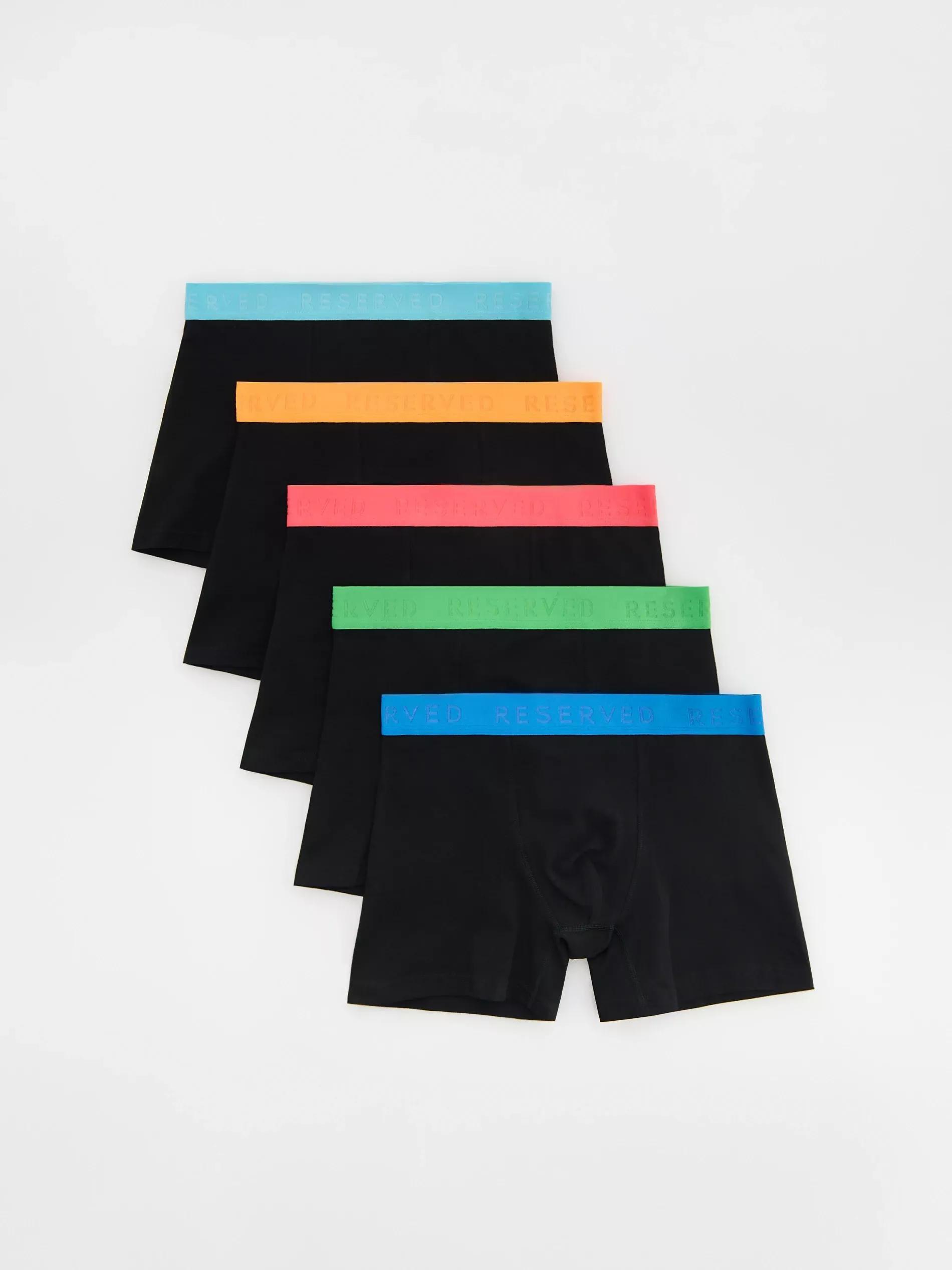 BLACK Long boxers 5 pack, Black, medium