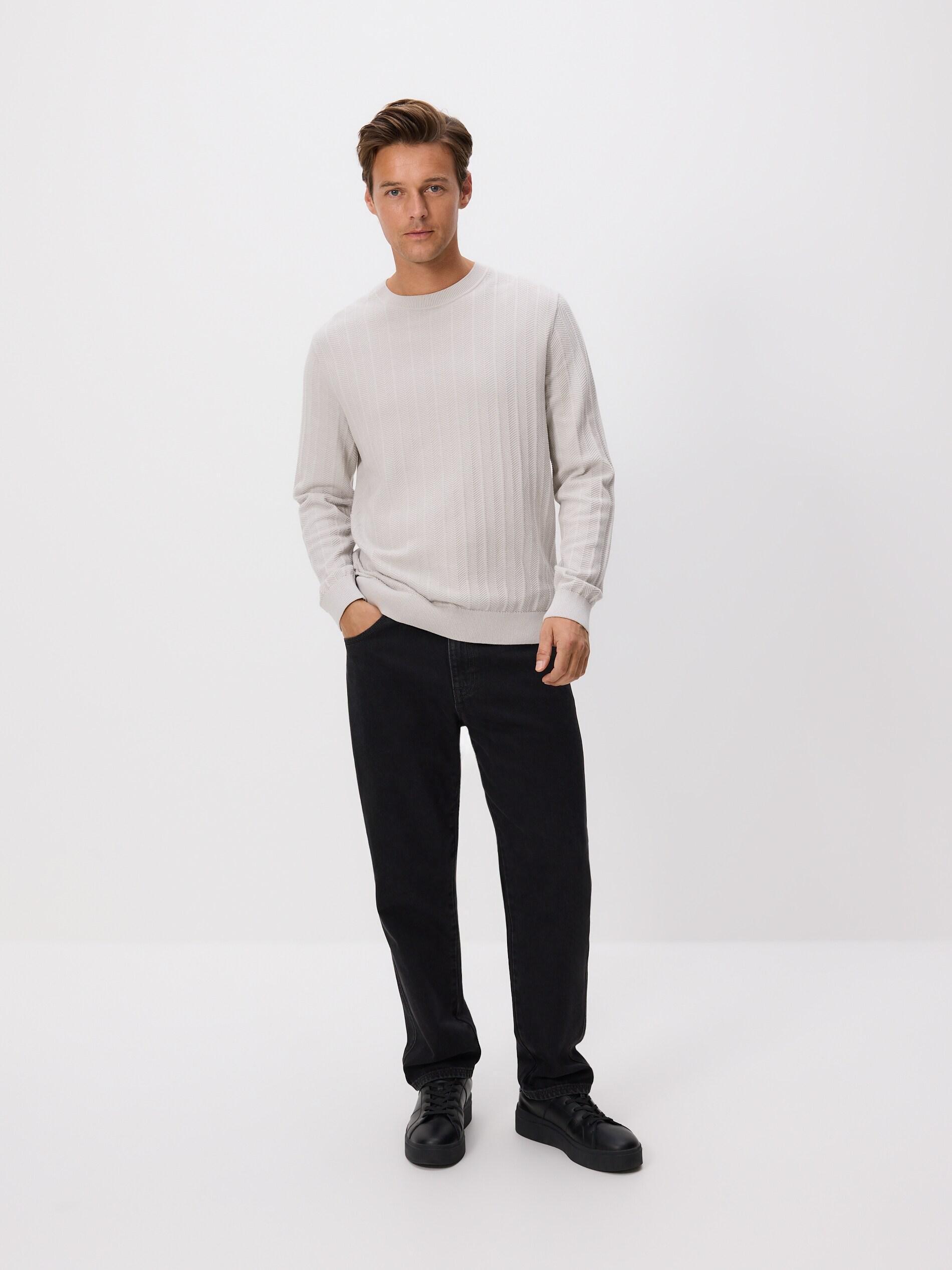 LIGHT GREY Structural cotton jumper, Light grey, large image number 1