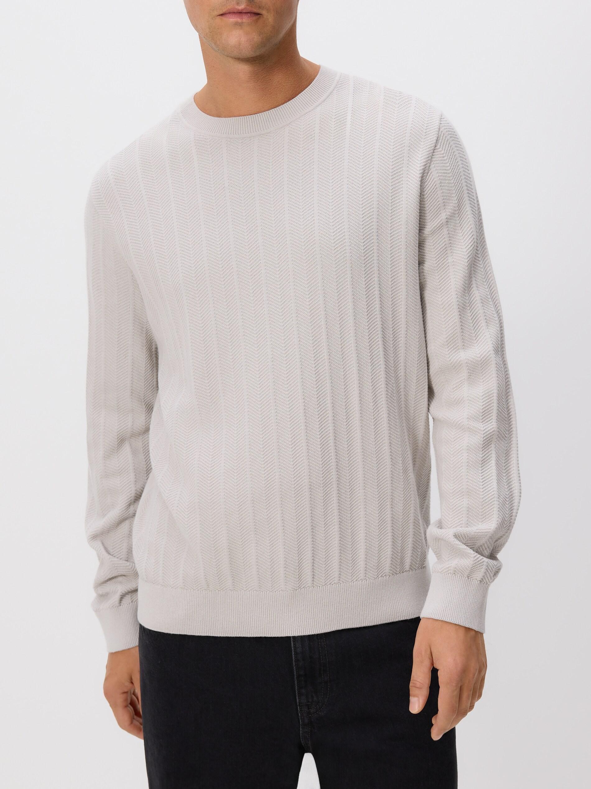 LIGHT GREY Structural cotton jumper, Light grey, medium