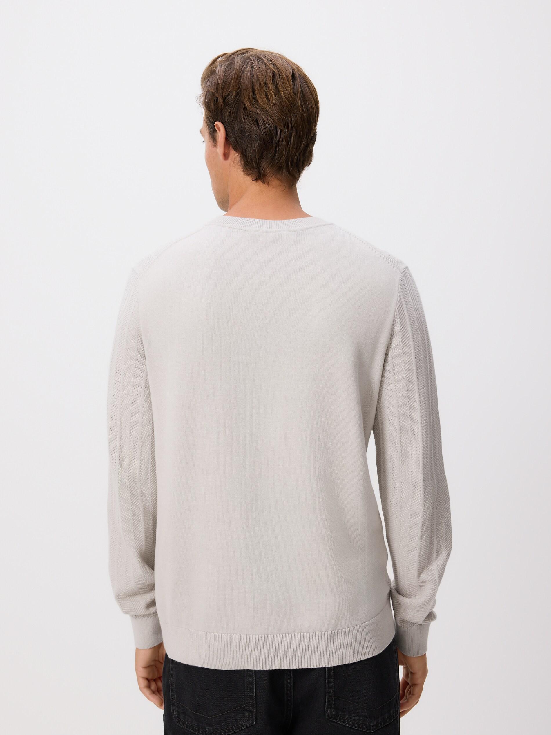 LIGHT GREY Structural cotton jumper, Light grey, large image number 4
