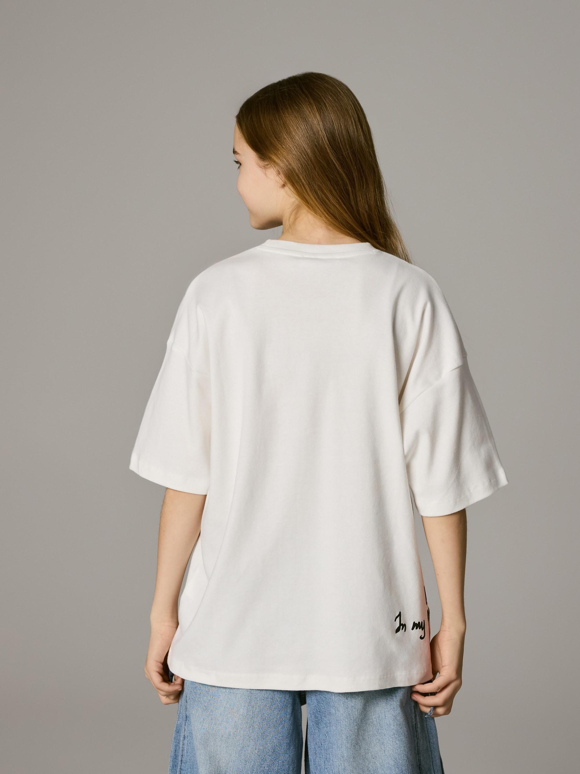 Cream T-Shirt With Print, Ivory, large image number 3