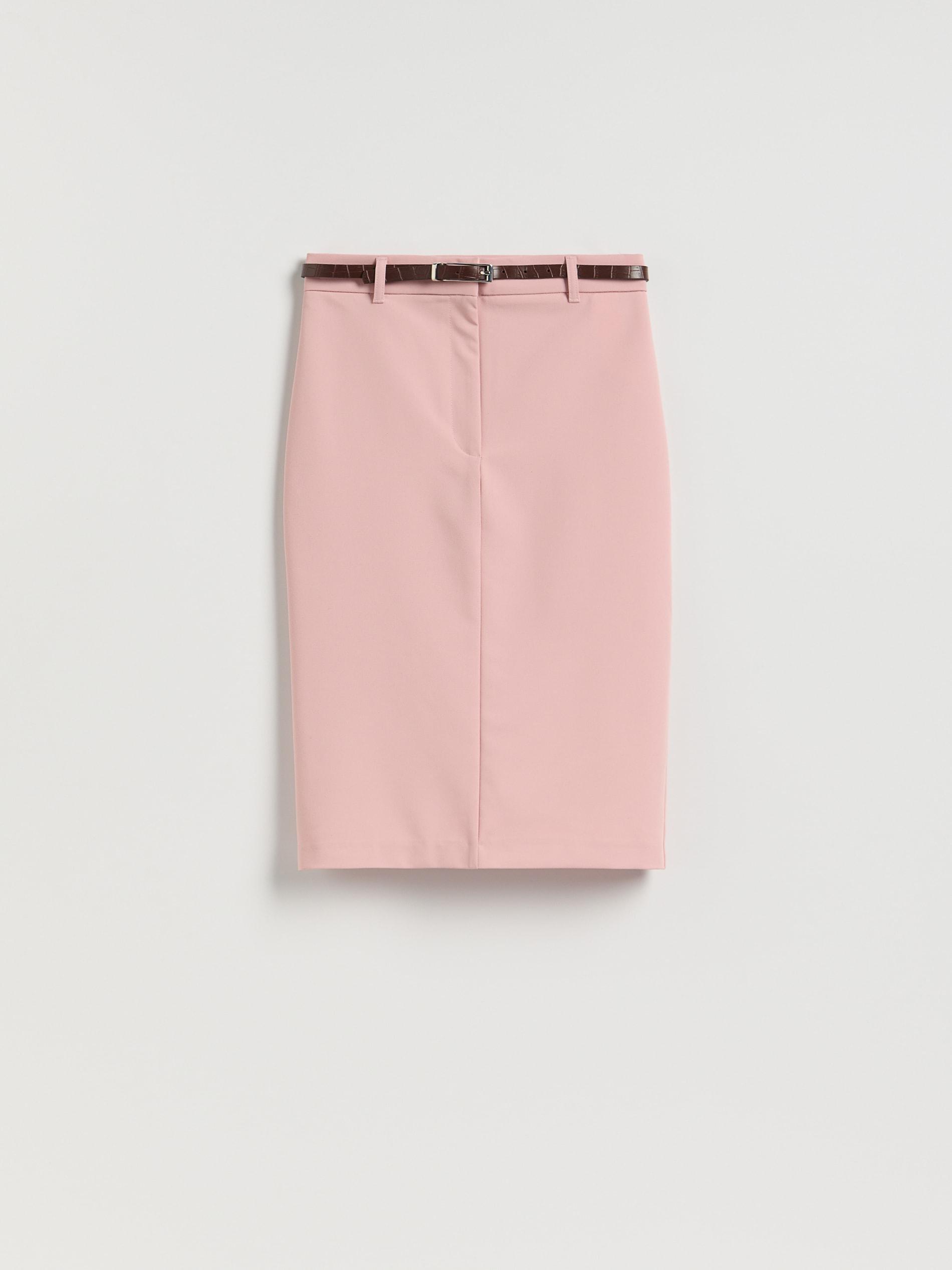 Pink Midi Skirt With Belt, , large image number 0