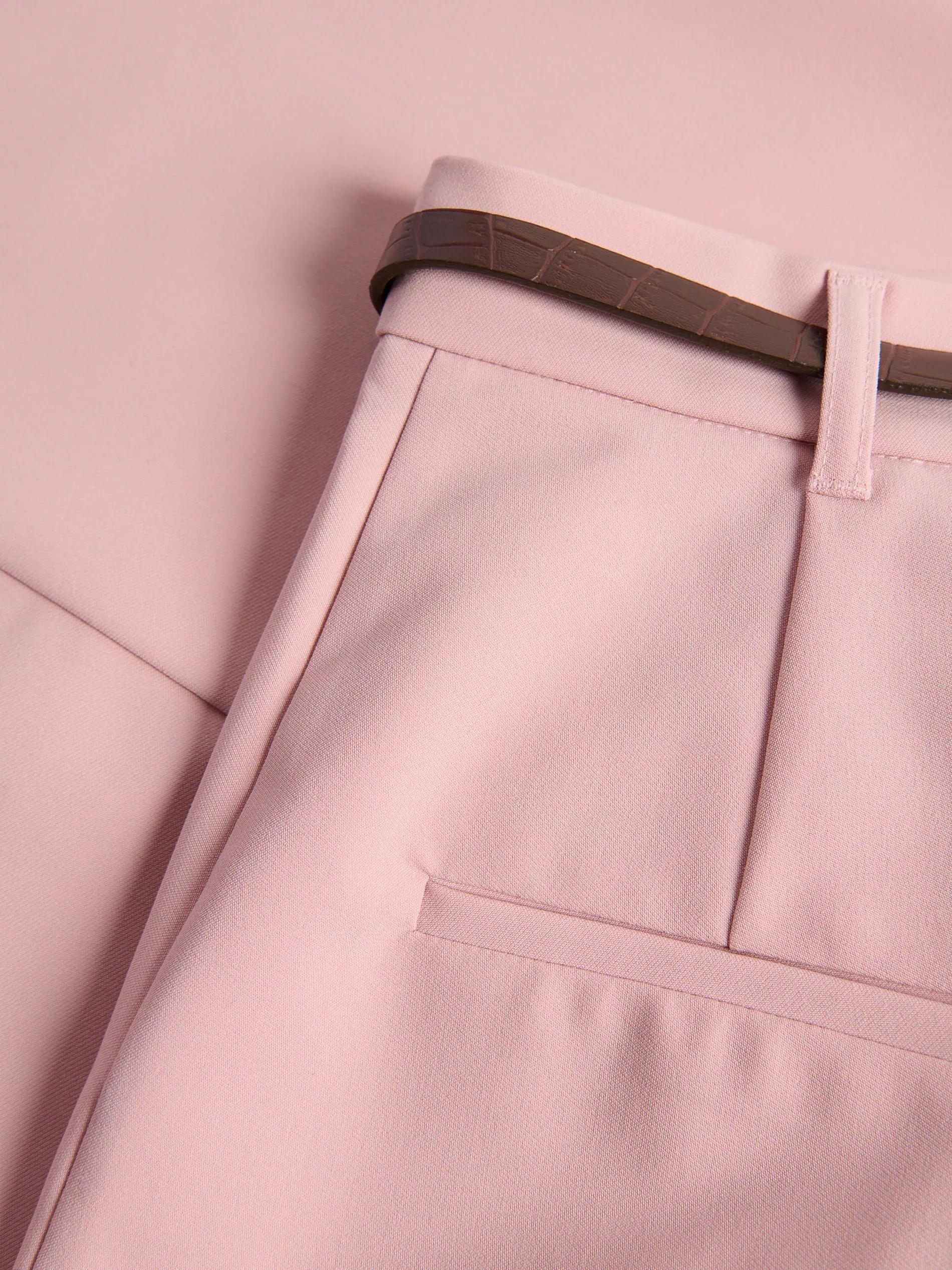 Pink Midi Skirt With Belt, , large image number 1