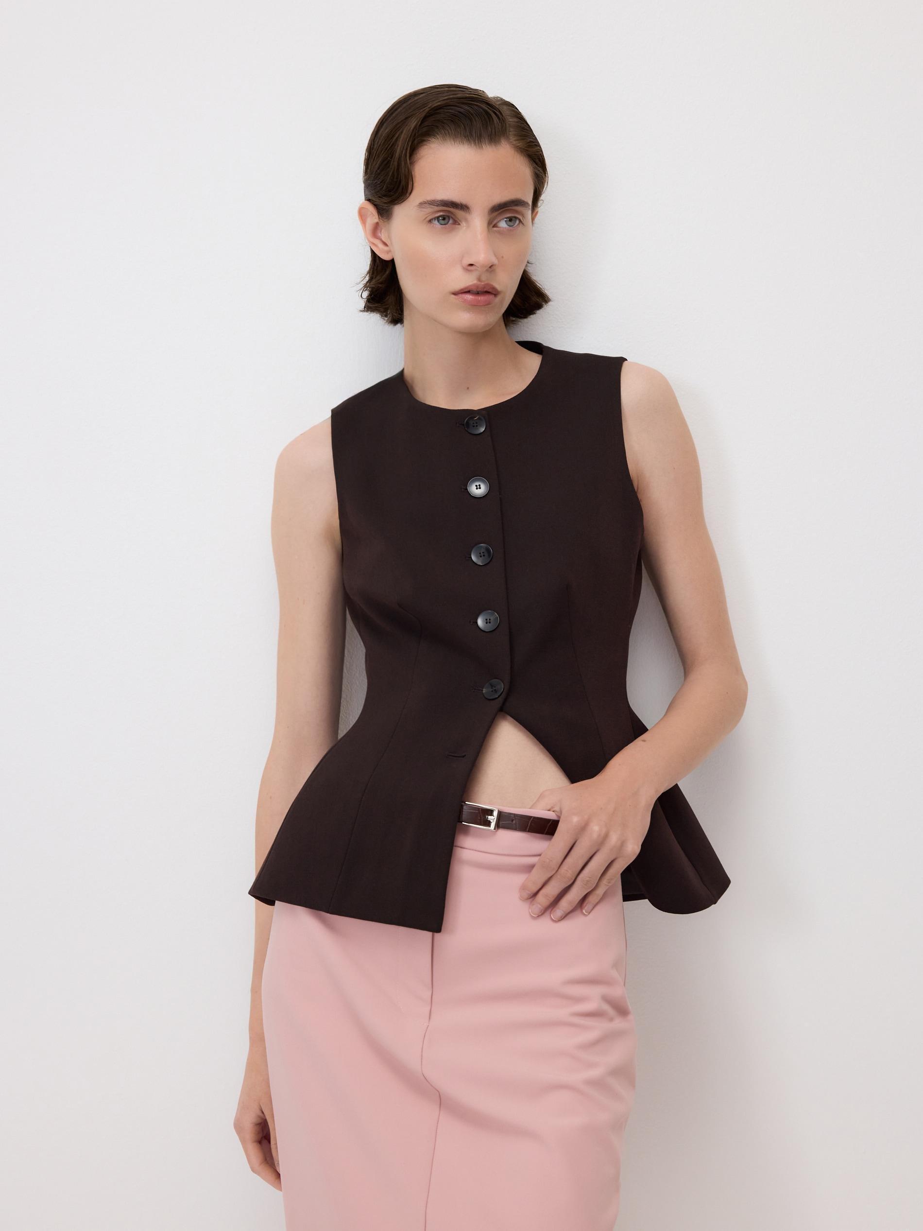 Pink Midi Skirt With Belt, Pink, large image number 1
