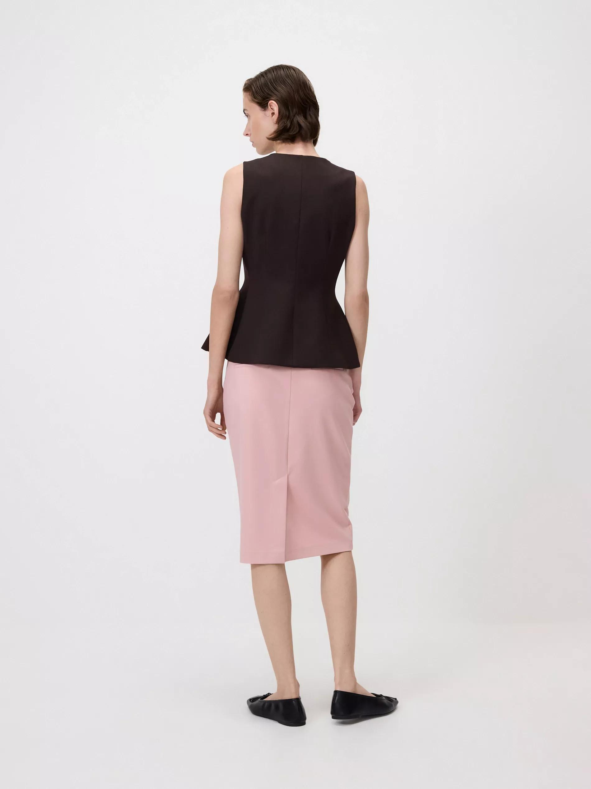 Pink Midi Skirt With Belt, Pink, large image number 3